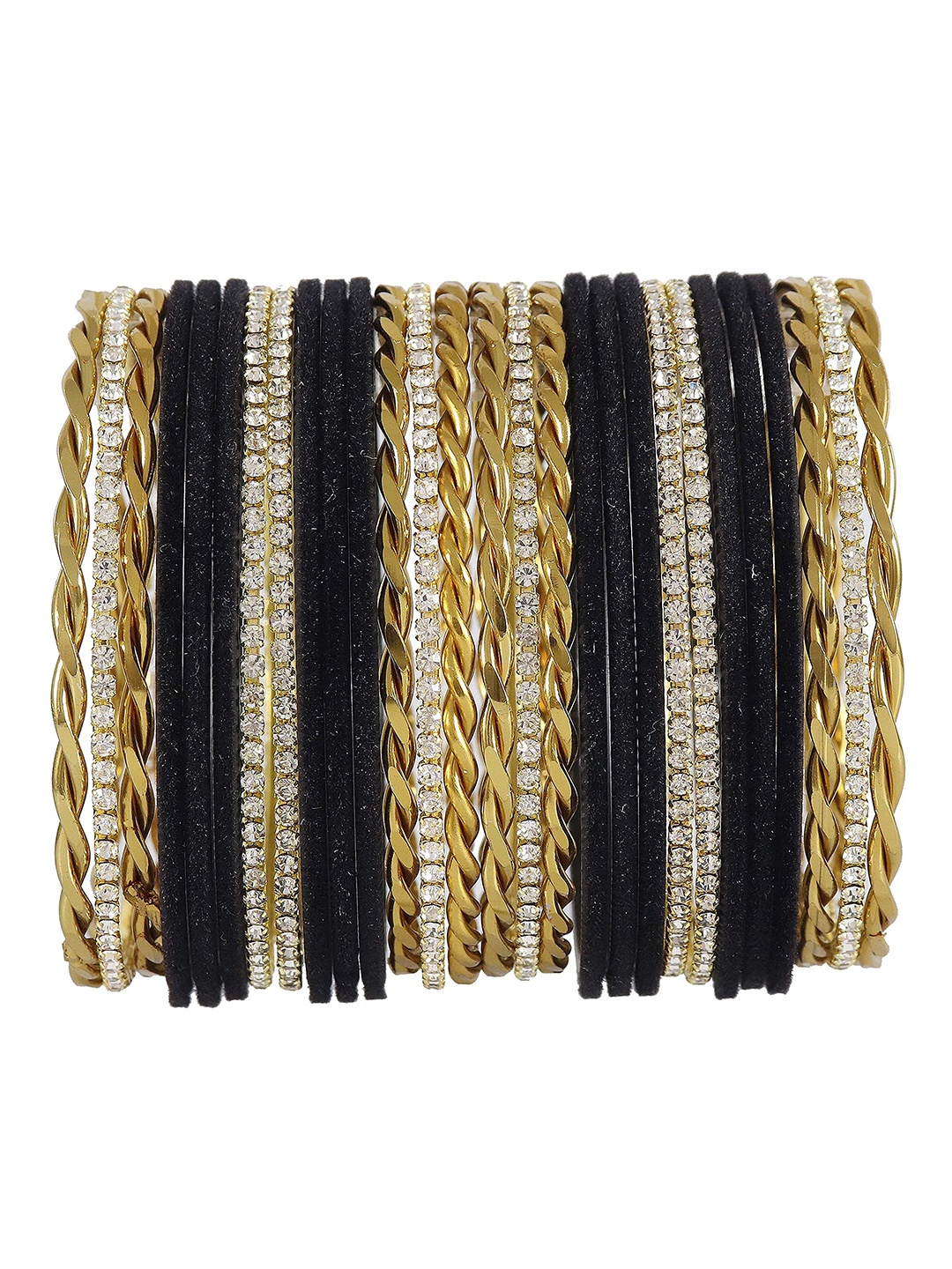 ZULKA Set of 28 Non-Precious Metal Base and Zircon Gemstone with Velvet Twisted Bangle, Maroon
ZULKA Set of 28 Non-Precious Metal Base and Zircon Gemstone with Velvet Twisted Bangle, Maroon