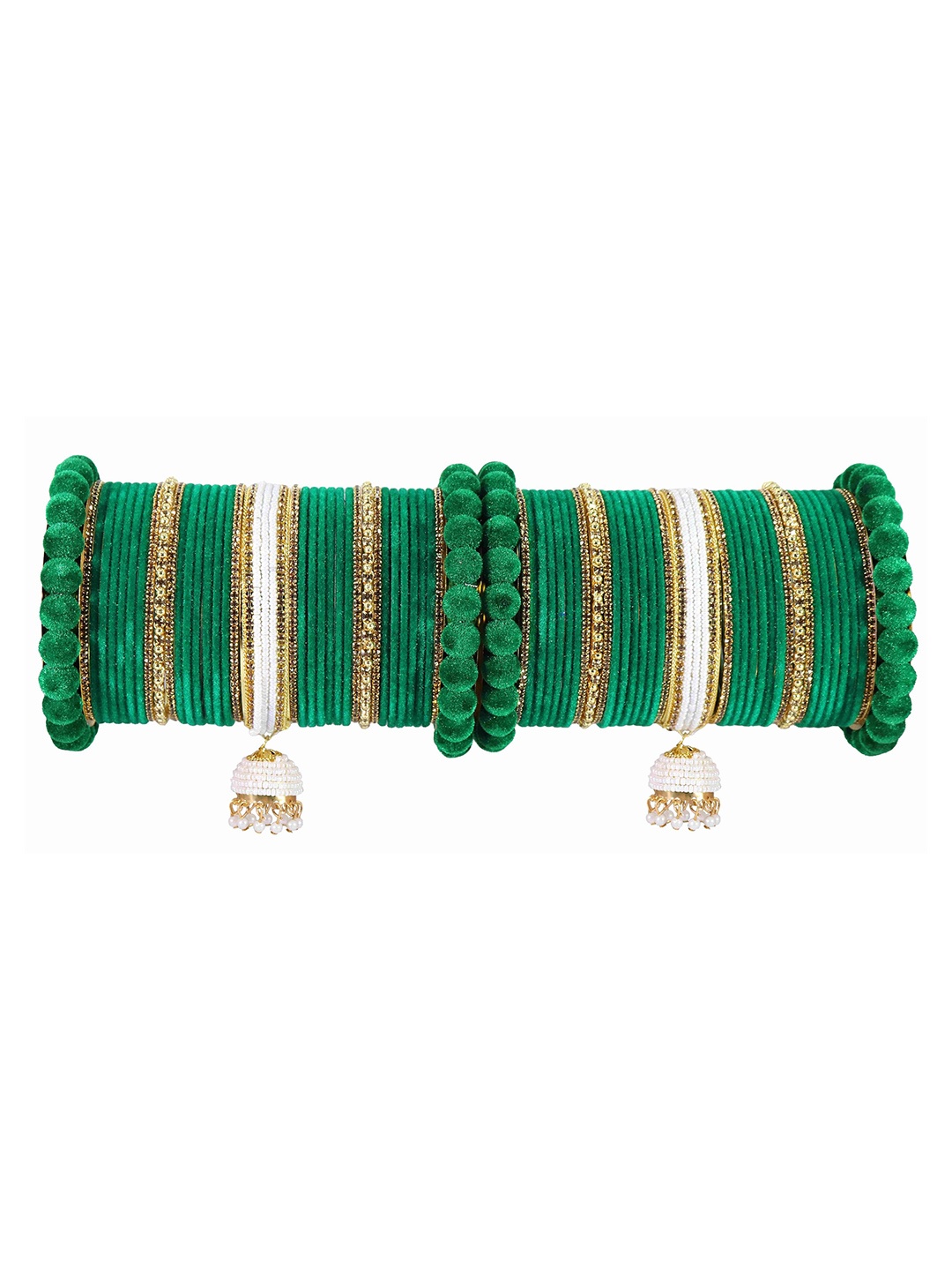 ZULKA Set of 70 Traditional Metal Bangles Traditional Bridal Chuda with Pearls, Multi
ZULKA Set of 70 Traditional Metal Bangles Traditional Bridal Chuda with Pearls, Multi