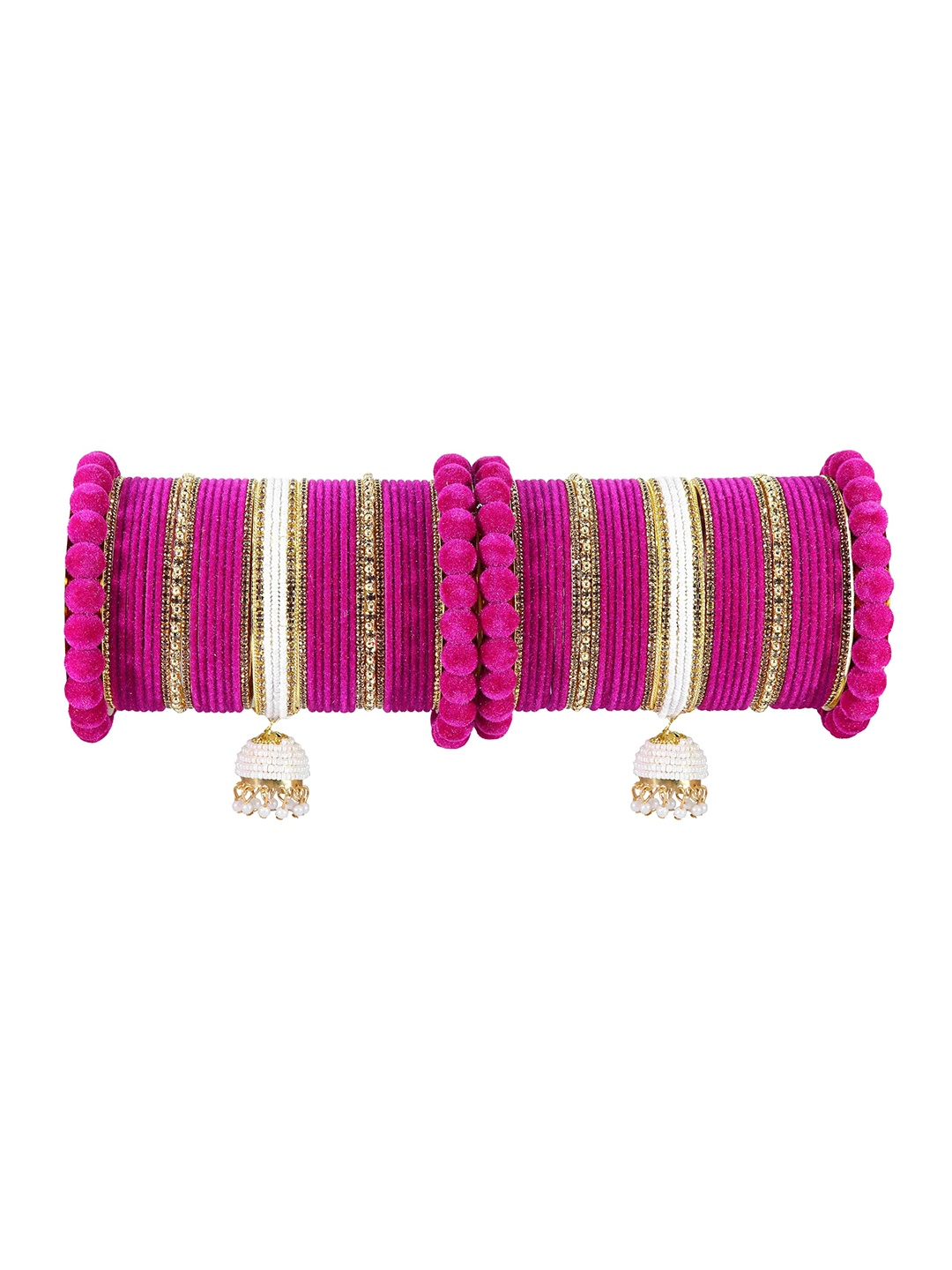 ZULKA Set of 70 Traditional Metal Bangles Traditional Bridal Chuda with Pearls, Yellow
ZULKA Set of 70 Traditional Metal Bangles Traditional Bridal Chuda with Pearls, Yellow