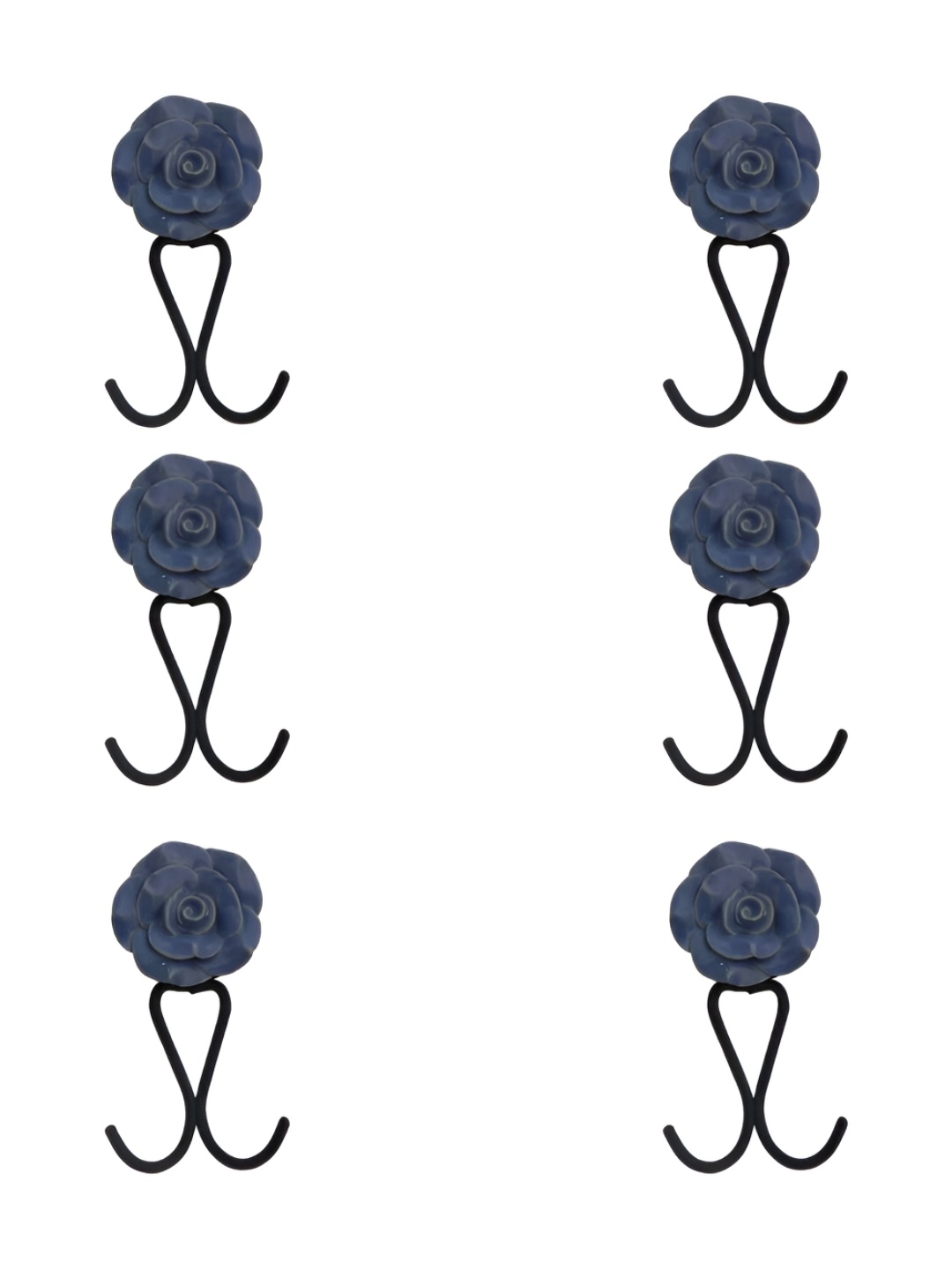 IndianShelf Blue & Black 6 Pieces Textured Ceramic Rose Shaped Wall Hooks
IndianShelf Blue & Black 6 Pieces Textured Ceramic Rose Shaped Wall Hooks