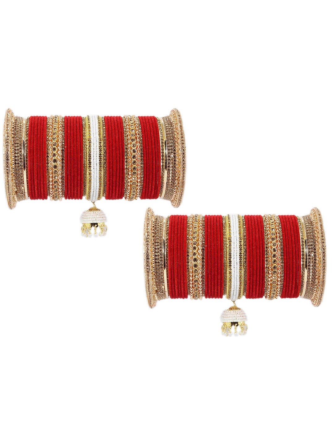 ZULKA Set of 42 Metal and Zircon Gemstone with Beads Studded Matte Finish Bangles, Maroon
ZULKA Set of 42 Metal and Zircon Gemstone with Beads Studded Matte Finish Bangles, Maroon
