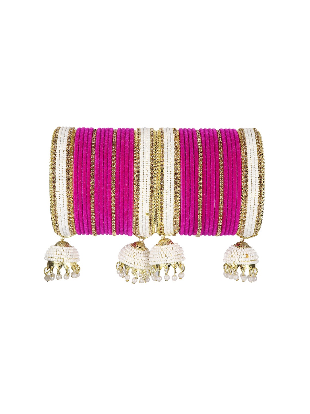 ZULKA Set of 32 Non-Precious Metal Studded with Zircon Gemstone or Pearls and Velvet Latkan, Yellow
ZULKA Set of 32 Non-Precious Metal Studded with Zircon Gemstone or Pearls and Velvet Latkan, Yellow