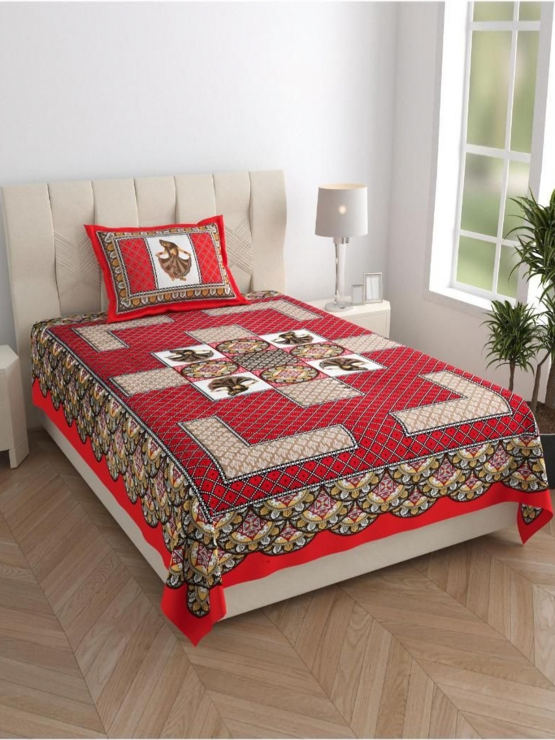 UNIQCHOICE Red & Brown Ethnic Motifs 120 TC Cotton Single Bedsheet Set-2.25 m x 1.50 m
UNIQCHOICE Red & Brown Ethnic Motifs 120 TC Cotton Single Bedsheet Set-2.25 m x 1.50 m