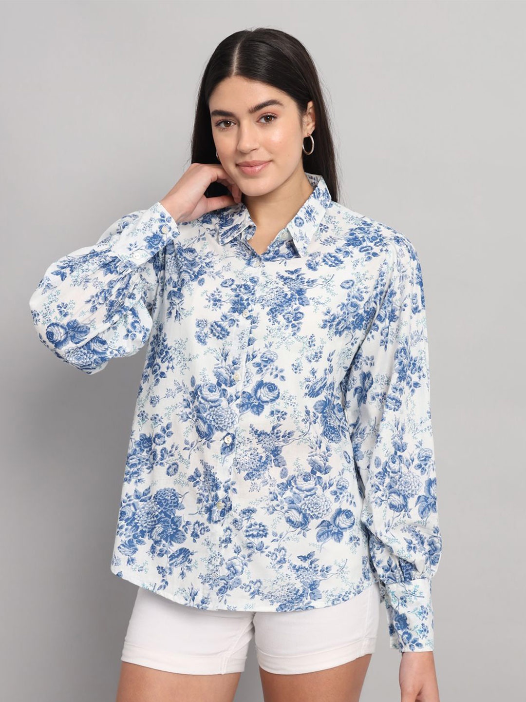 HANDICRAFT PALACE Women Comfort Spread Collar Floral Printed Cotton Casual Shirt, White
HANDICRAFT PALACE Women Comfort Spread Collar Floral Printed Cotton Casual Shirt, White