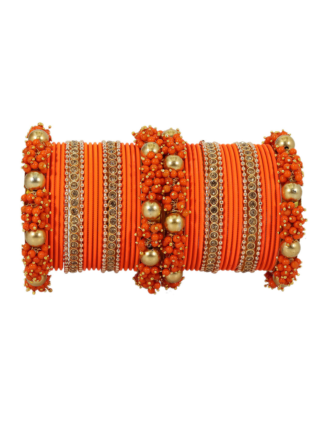 ZULKA Set of 42 Metal with Base Metal and Zircon Gemstone with Pearls Studded Matte, Green 
ZULKA Set of 42 Metal with Base Metal and Zircon Gemstone with Pearls Studded Matte, Green