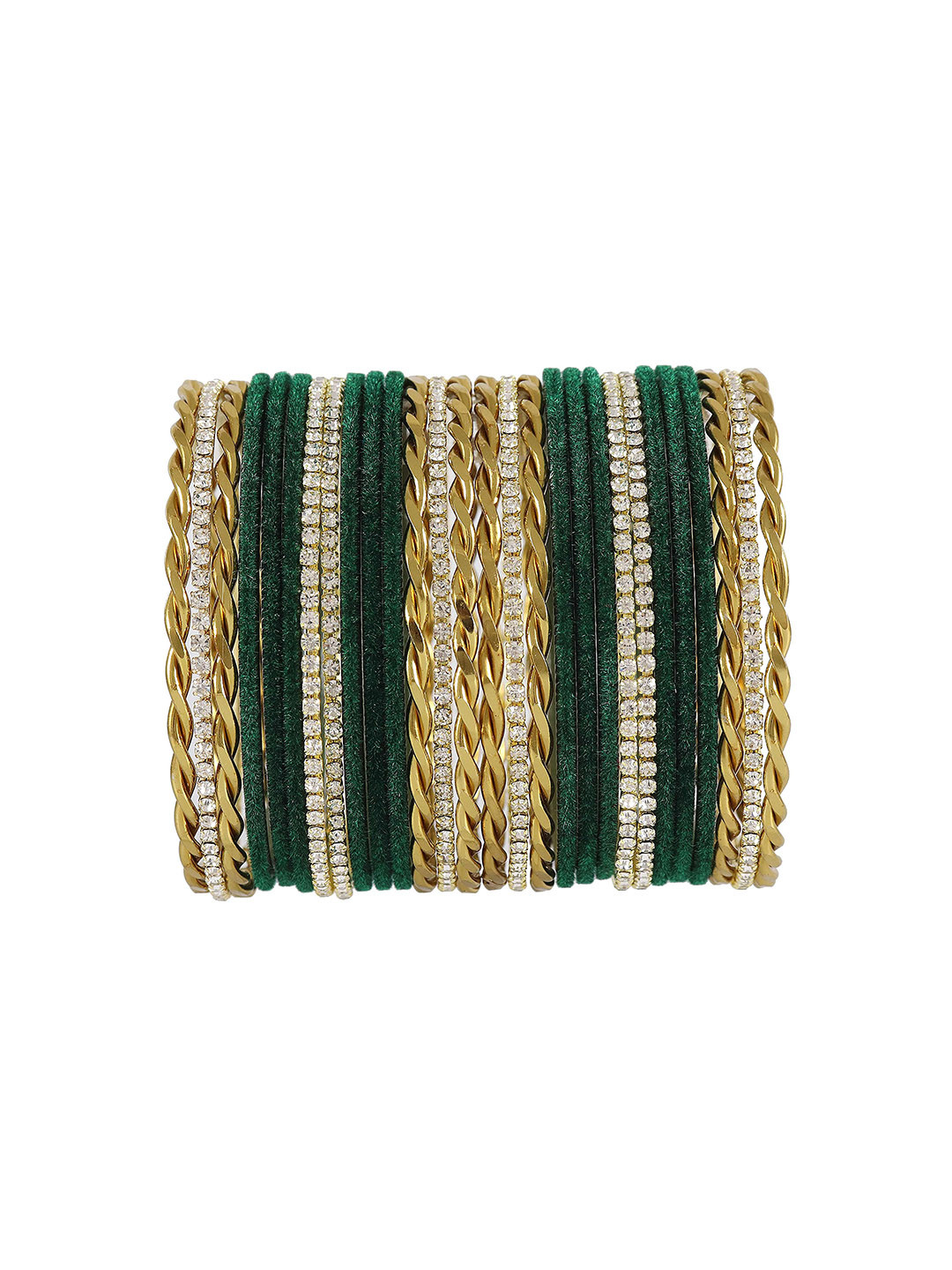 ZULKA Set of 28 Non-Precious Metal Base and Zircon Gemstone with Velvet Twisted Bangle, Red
ZULKA Set of 28 Non-Precious Metal Base and Zircon Gemstone with Velvet Twisted Bangle, Red