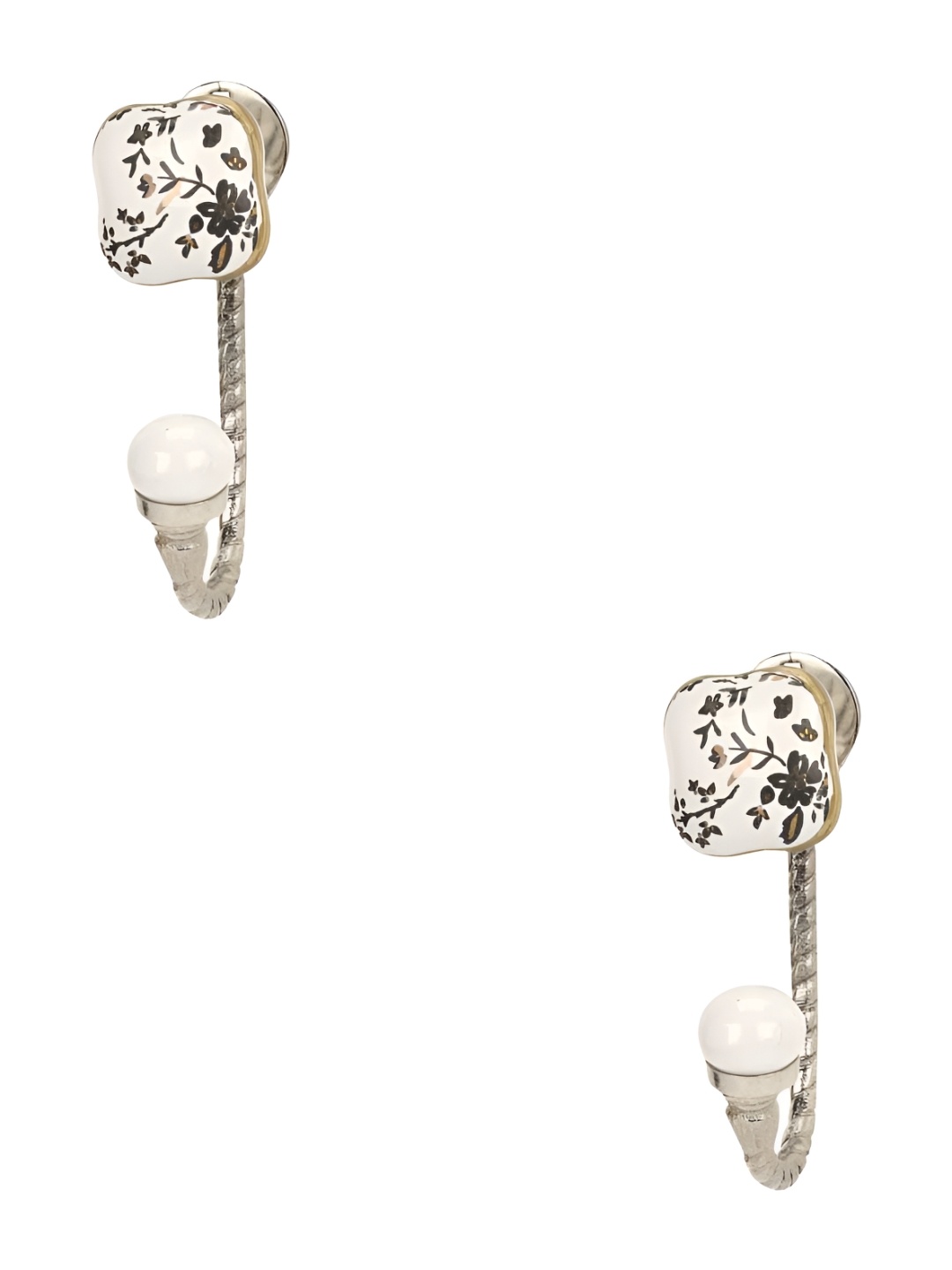 IndianShelf White & Black 2 Pieces Ceramic Floral Door Hangers for Clothes Wall Hooks
IndianShelf White & Black 2 Pieces Ceramic Floral Door Hangers for Clothes Wall Hooks