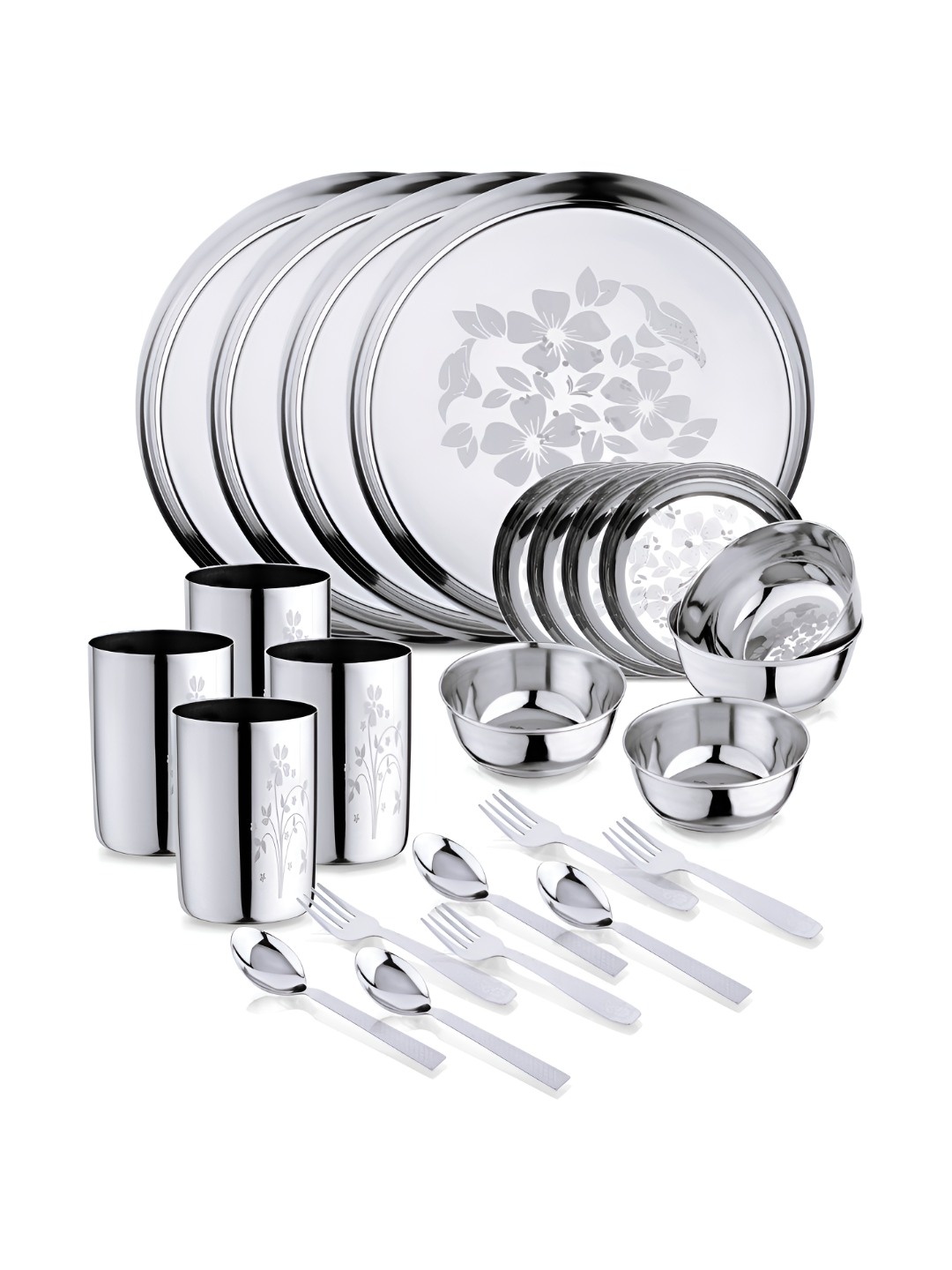 LIMETRO STEEL Steel 24 Pieces Stainless Steel Dishwasher and Microwave Safe Dinner Set
LIMETRO STEEL Steel 24 Pieces Stainless Steel Dishwasher and Microwave Safe Dinner Set