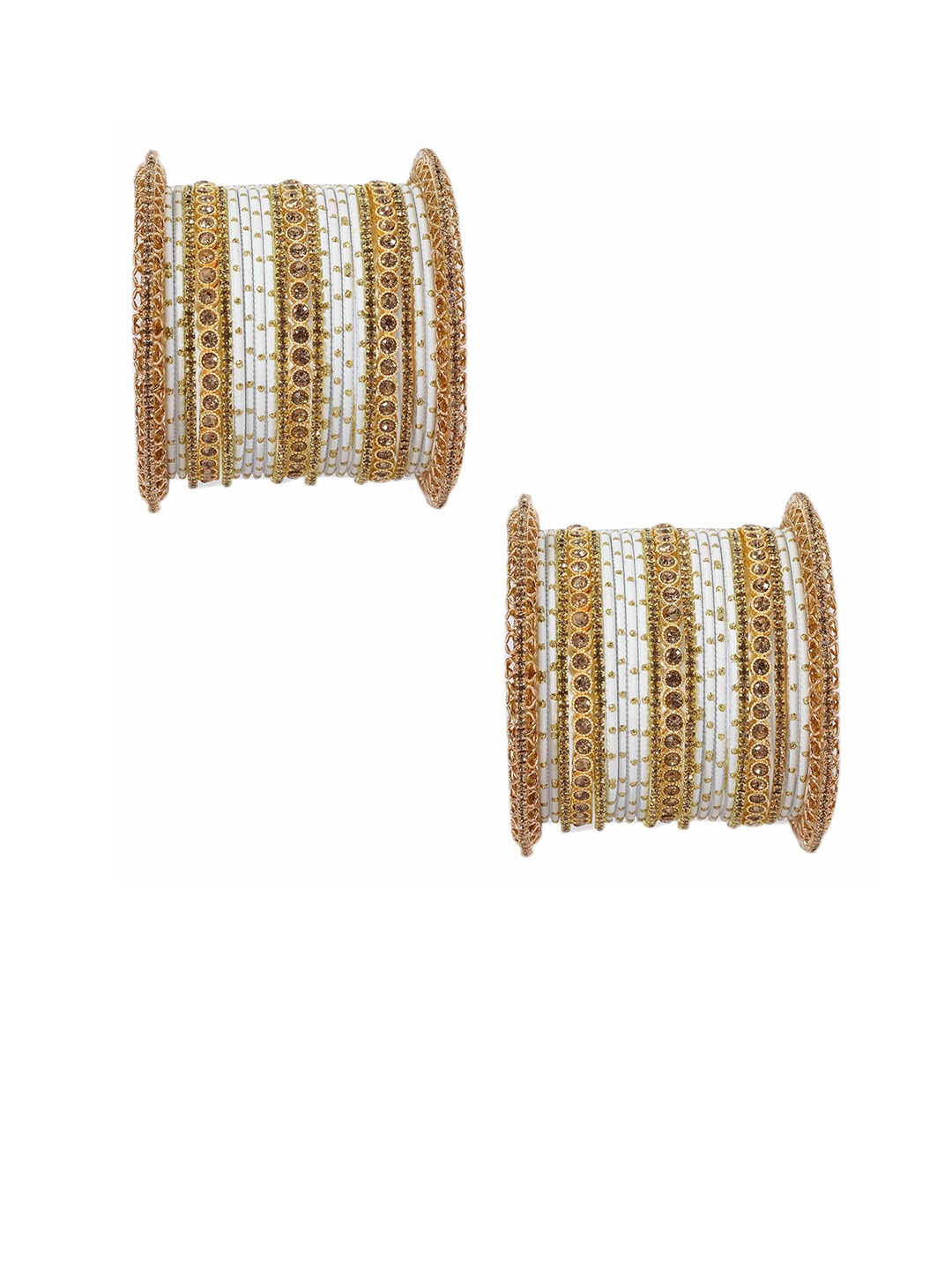Set of 40 Metal With Zircon Gemstone and Bells Latkan Linked Velvet Bangles For Women, Green
Set of 40 Metal With Zircon Gemstone and Bells Latkan Linked Velvet Bangles For Women, Green