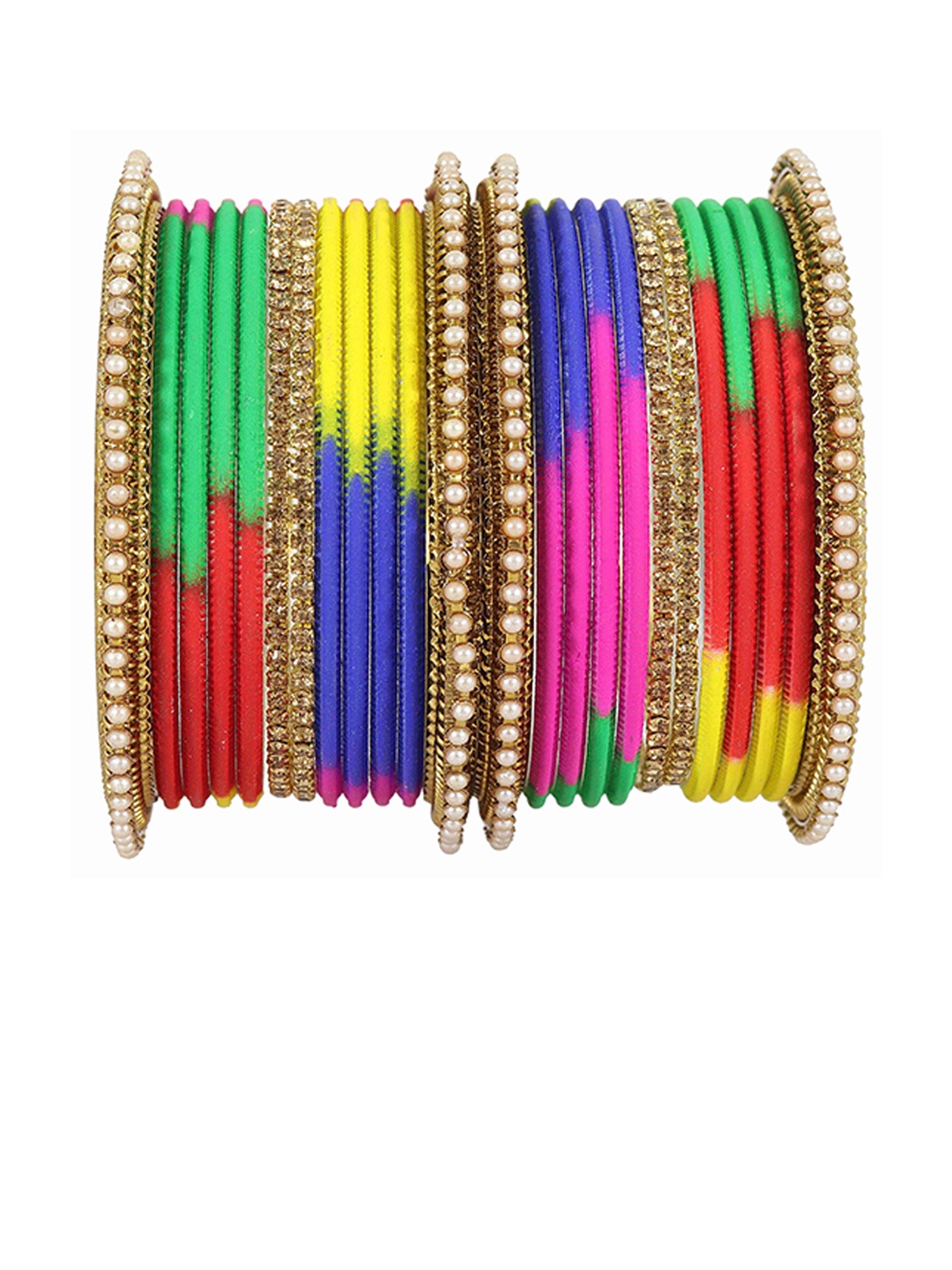 Set of 72 Non-Precious Metal with Base Metal Zircon Gemstone Studded Traditional Bangle, Multi
Set of 72 Non-Precious Metal with Base Metal Zircon Gemstone Studded Traditional Bangle, Multi