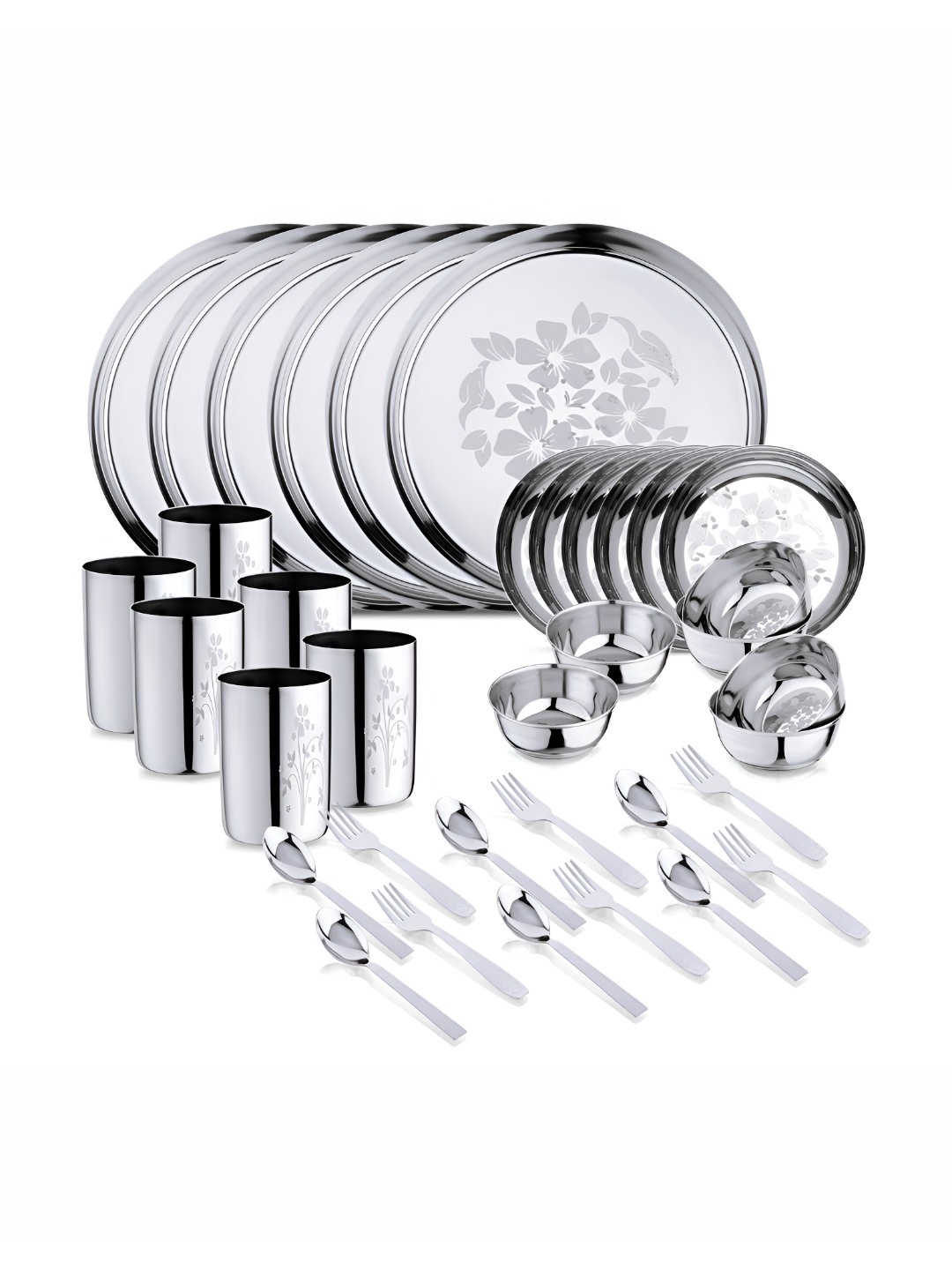 LIMETRO STEEL Steel 36 Pieces Stainless Steel Dishwasher and Microwave Safe Dinner Set
LIMETRO STEEL Steel 36 Pieces Stainless Steel Dishwasher and Microwave Safe Dinner Set