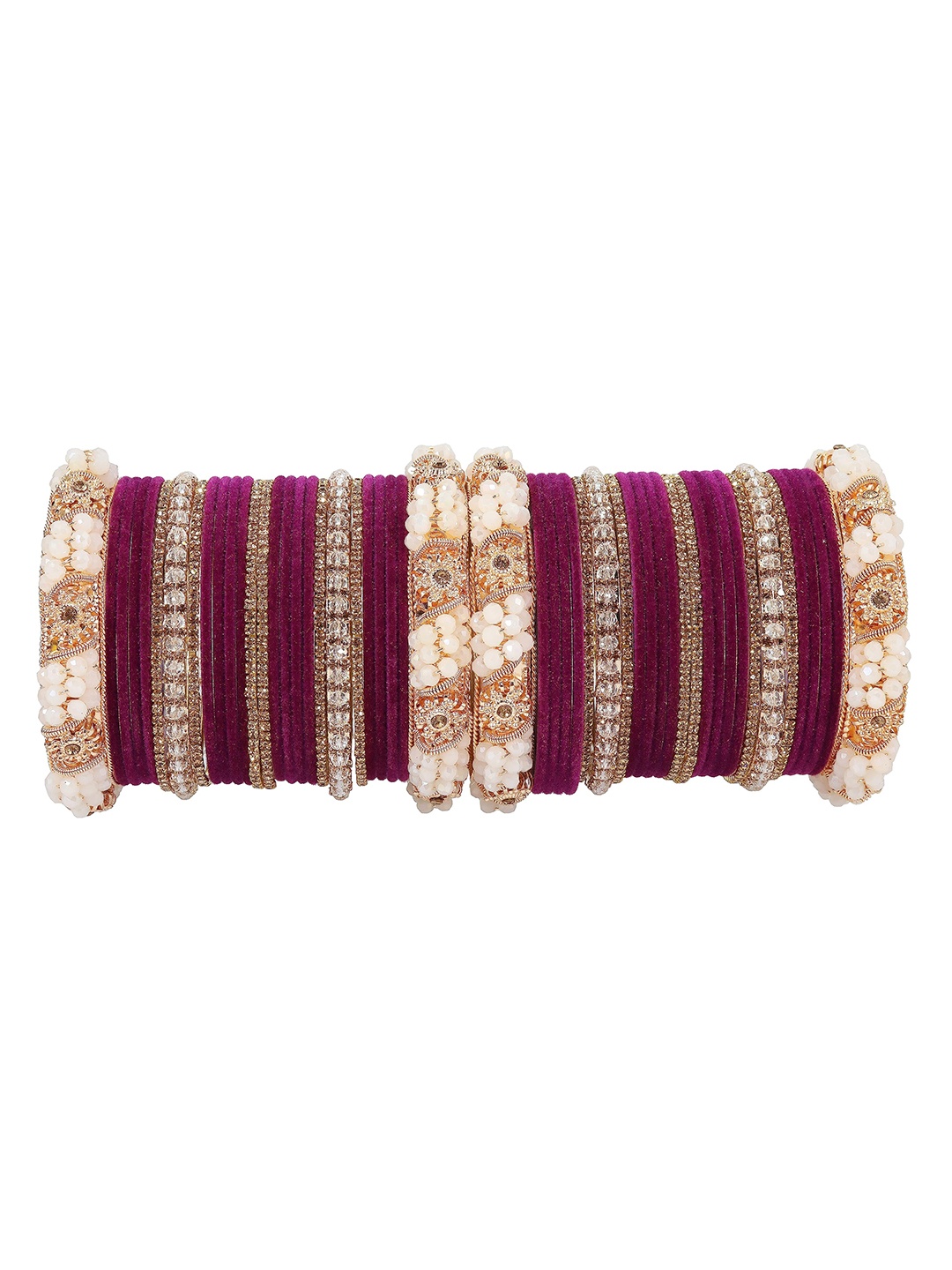 ZULKA Set of 70 Traditional Metal Bangles Traditional Bridal Chuda with Pearls, Black
ZULKA Set of 70 Traditional Metal Bangles Traditional Bridal Chuda with Pearls, Black