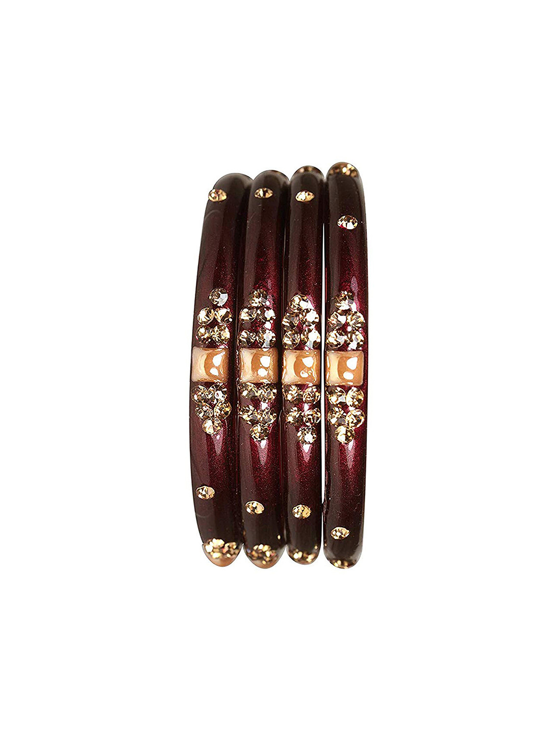 ZULKA Set Of 12 Bangles Non Precious Metal and Silk Thread Latkan Bangle, Red
ZULKA Set Of 12 Bangles Non Precious Metal and Silk Thread Latkan Bangle, Red