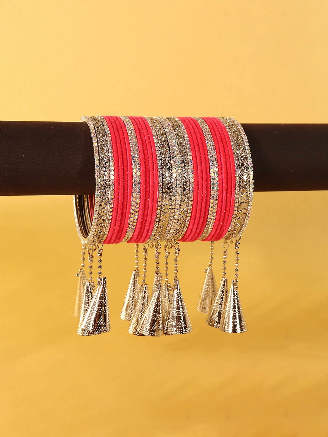 ZULKA Set of 42 Stylish Silver Oxidised Metal Bangles with Diamond Bangles, Blue
ZULKA Set of 42 Stylish Silver Oxidised Metal Bangles with Diamond Bangles, Blue