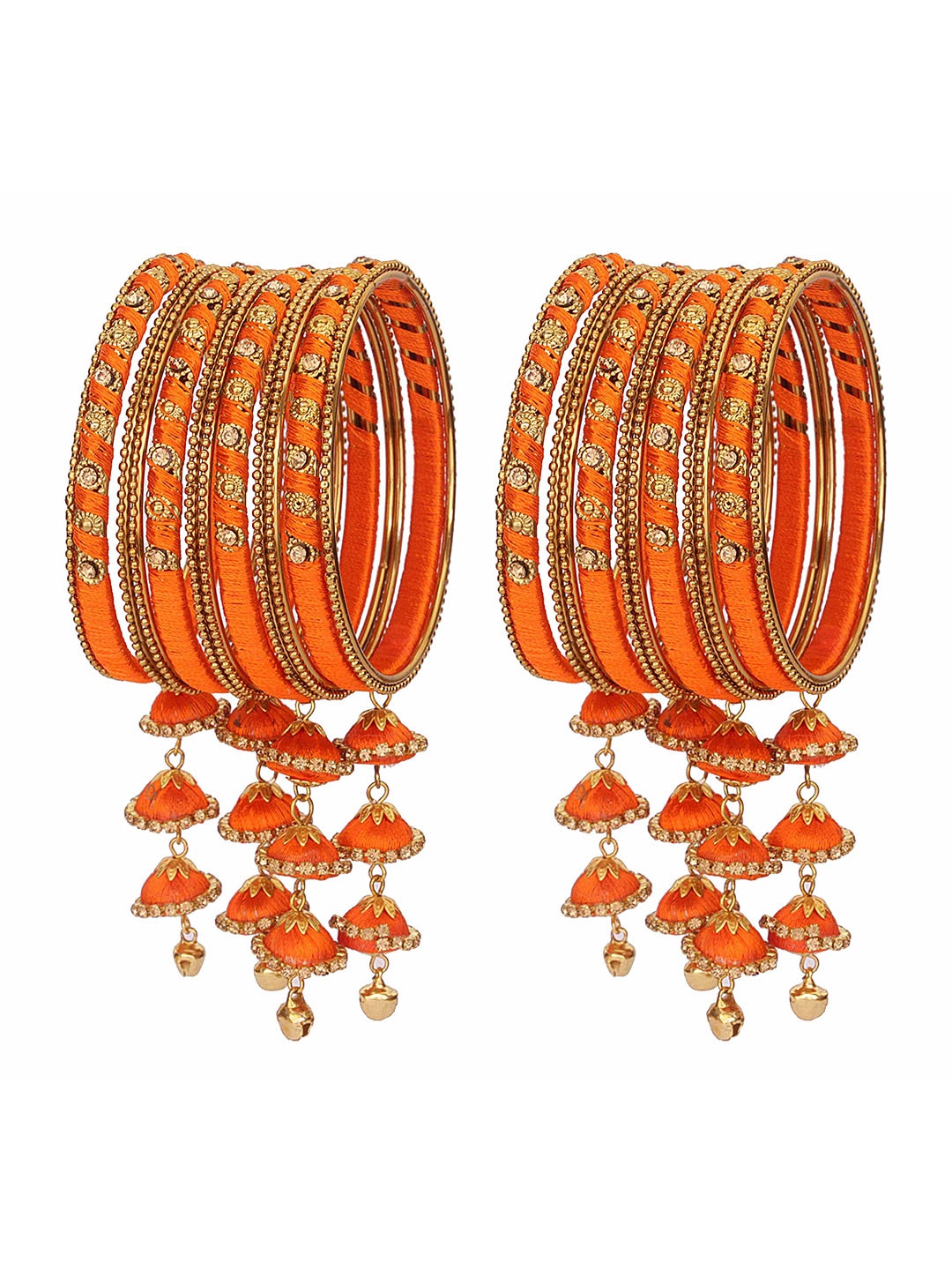ZULKA Set Of 20 Non-Precious Metal Silk Thread and Zircon Gemstone Worked Bangle ;, Green
ZULKA Set Of 20 Non-Precious Metal Silk Thread and Zircon Gemstone Worked Bangle ;, Green