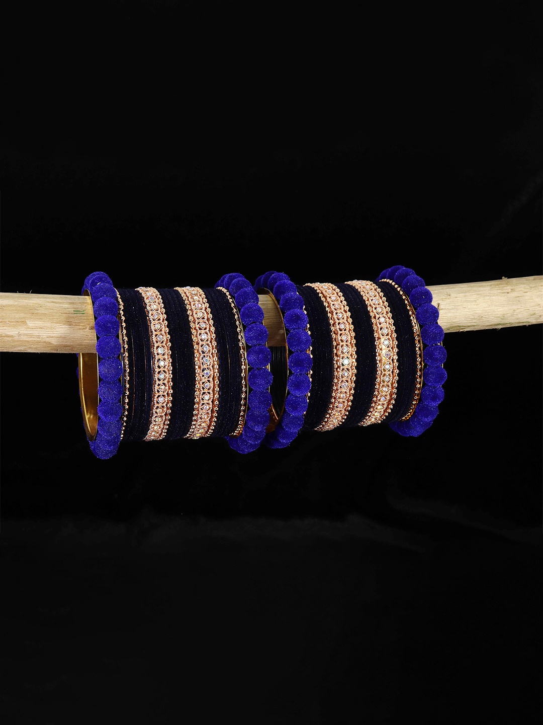 ZULKA Set of 44 Gold Metal Velvet Bangles Chuda with American Diamond & BallChain, Maroon
ZULKA Set of 44 Gold Metal Velvet Bangles Chuda with American Diamond & BallChain, Maroon
