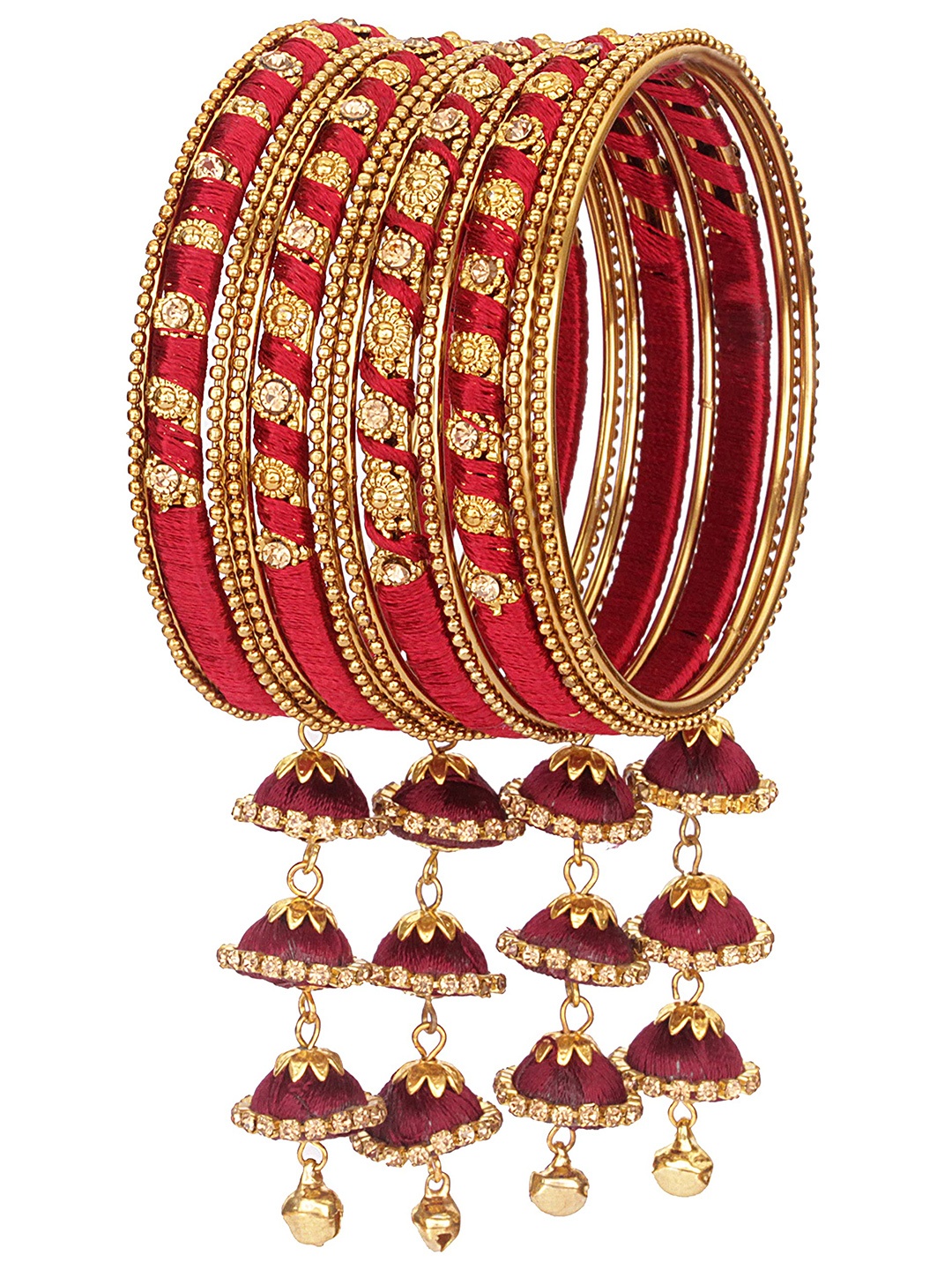 ZULKA Set Of 20 Non-Precious Metal Silk Thread and Zircon Gemstone Worked Bangle ;, Purple
ZULKA Set Of 20 Non-Precious Metal Silk Thread and Zircon Gemstone Worked Bangle ;, Purple