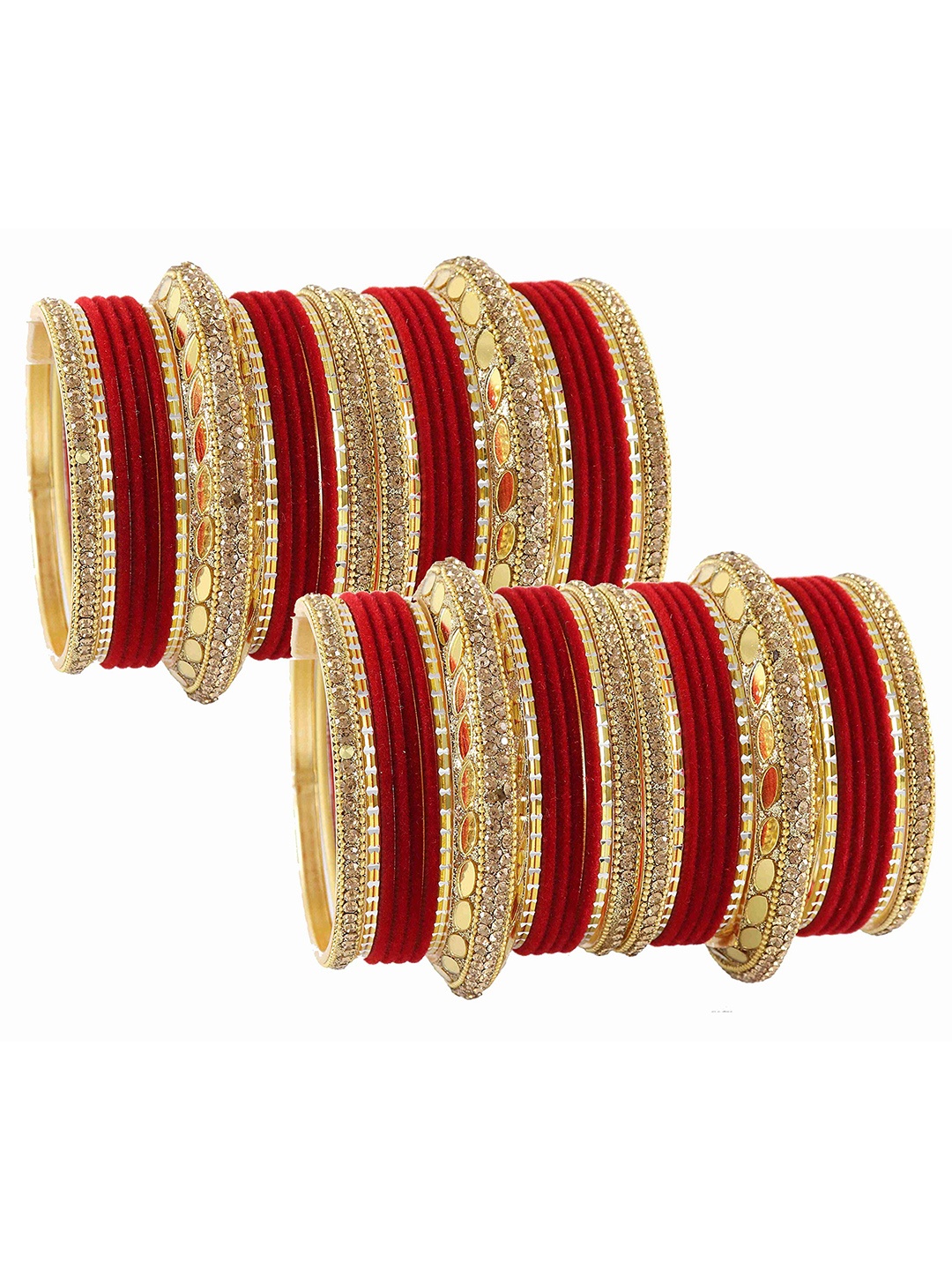 ZULKA Set of 30 Metal With Zircon Gemstone Studded and Linked with Ball Chain Bangles, Gold
ZULKA Set of 30 Metal With Zircon Gemstone Studded and Linked with Ball Chain Bangles, Gold