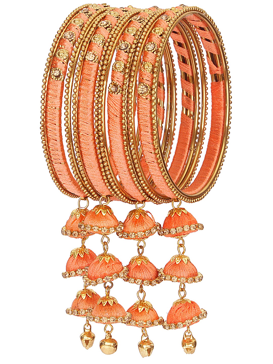 ZULKA Set Of 20 Non-Precious Metal Silk Thread and Zircon Gemstone Worked Bangle ;, Red
ZULKA Set Of 20 Non-Precious Metal Silk Thread and Zircon Gemstone Worked Bangle ;, Red