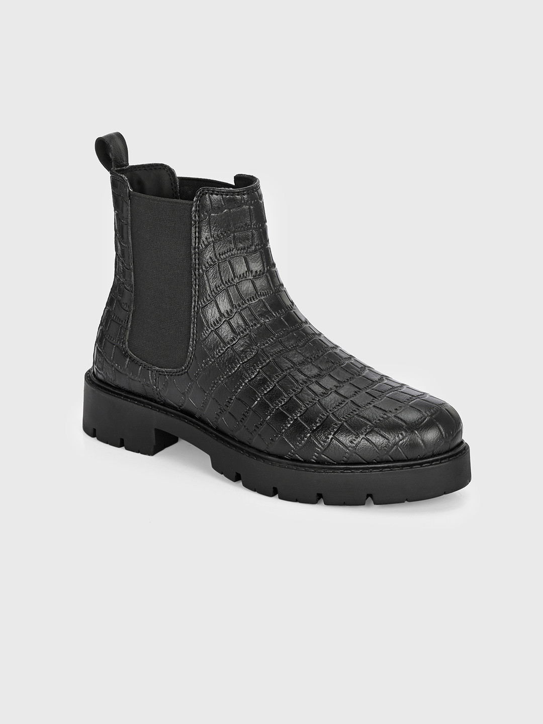 The Roadster Lifestyle Co Women Textured Block-Heeled Chelsea Boots, Black 
The Roadster Lifestyle Co Women Textured Block-Heeled Chelsea Boots, Black
