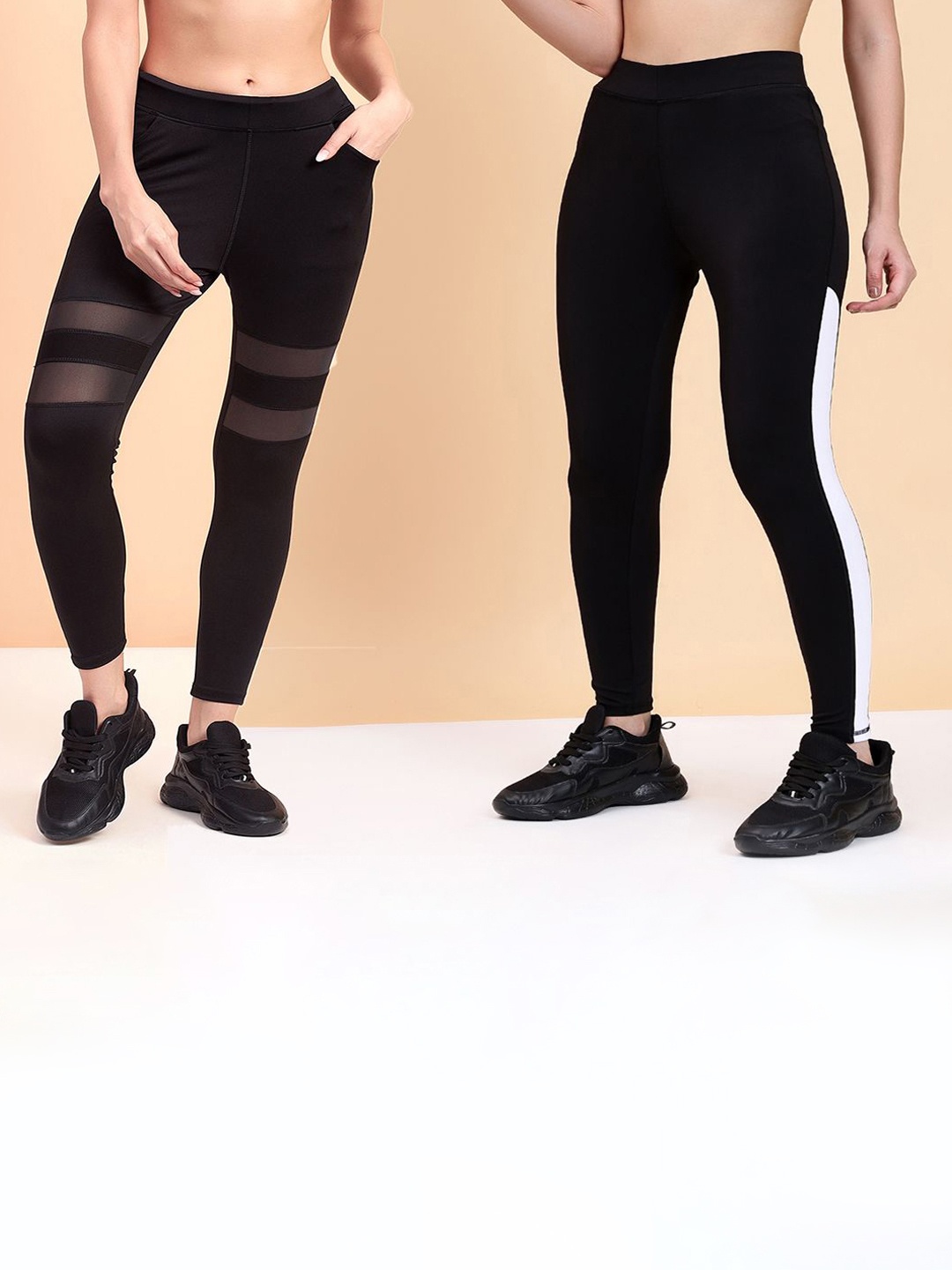 KRONMENINEN Pack Of 2 Skinny Fit High Waist 4Way Strechable Dry Fit Yoga Tights, Black
KRONMENINEN Pack Of 2 Skinny Fit High Waist 4Way Strechable Dry Fit Yoga Tights, Black