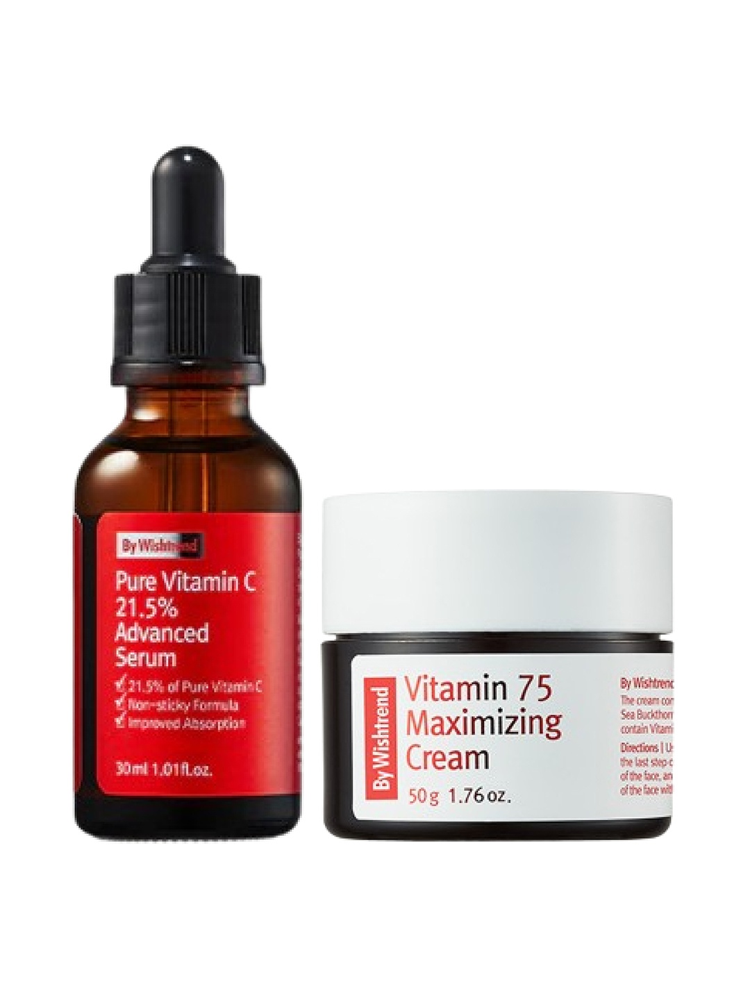 By Wishtrend Set of Pure Vitamin C Serum 30ml & Vitamin 75 Maximizing Cream 50g, Red
By Wishtrend Set of Pure Vitamin C Serum 30ml & Vitamin 75 Maximizing Cream 50g, Red