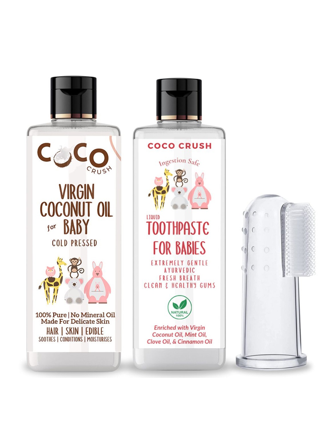 Coco Crush Kids Set Of 3 Coconut Oil- 200 ml With Toothpaste- 100 ml & Toothbrush, Transparent
Coco Crush Kids Set Of 3 Coconut Oil- 200 ml With Toothpaste- 100 ml & Toothbrush, Transparent