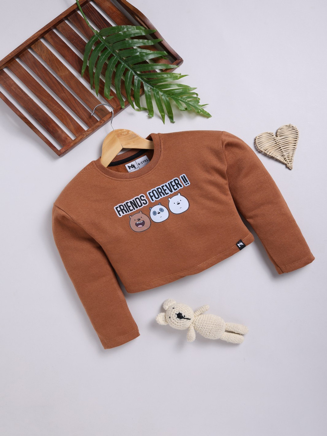 YK X Minute Mirth Girls Printed T-shirt, Brown 
YK X Minute Mirth Girls Printed T-shirt, Brown