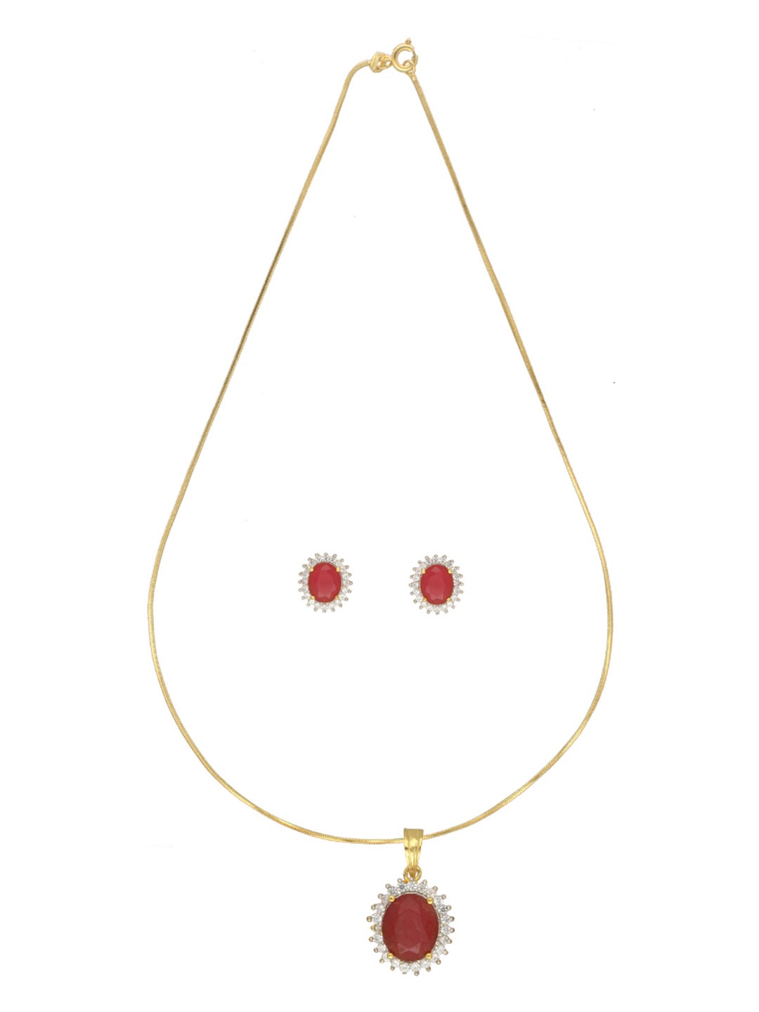 Sri Jagdamba Pearls Dealer Gold-Plated Cubic Zirconia Stone Studded Jewellery Set
Sri Jagdamba Pearls Dealer Gold-Plated Cubic Zirconia Stone Studded Jewellery Set