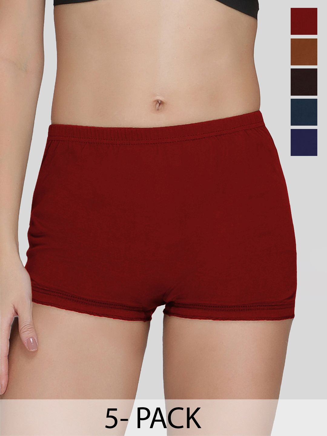 AMUL COMFY Women Pack Of 5 Pure Cotton Boy Short Briefs - AC-PLBLOOMIE-MULTI-XL-5PC, Navy blue
AMUL COMFY Women Pack Of 5 Pure Cotton Boy Short Briefs - AC-PLBLOOMIE-MULTI-XL-5PC, Navy blue