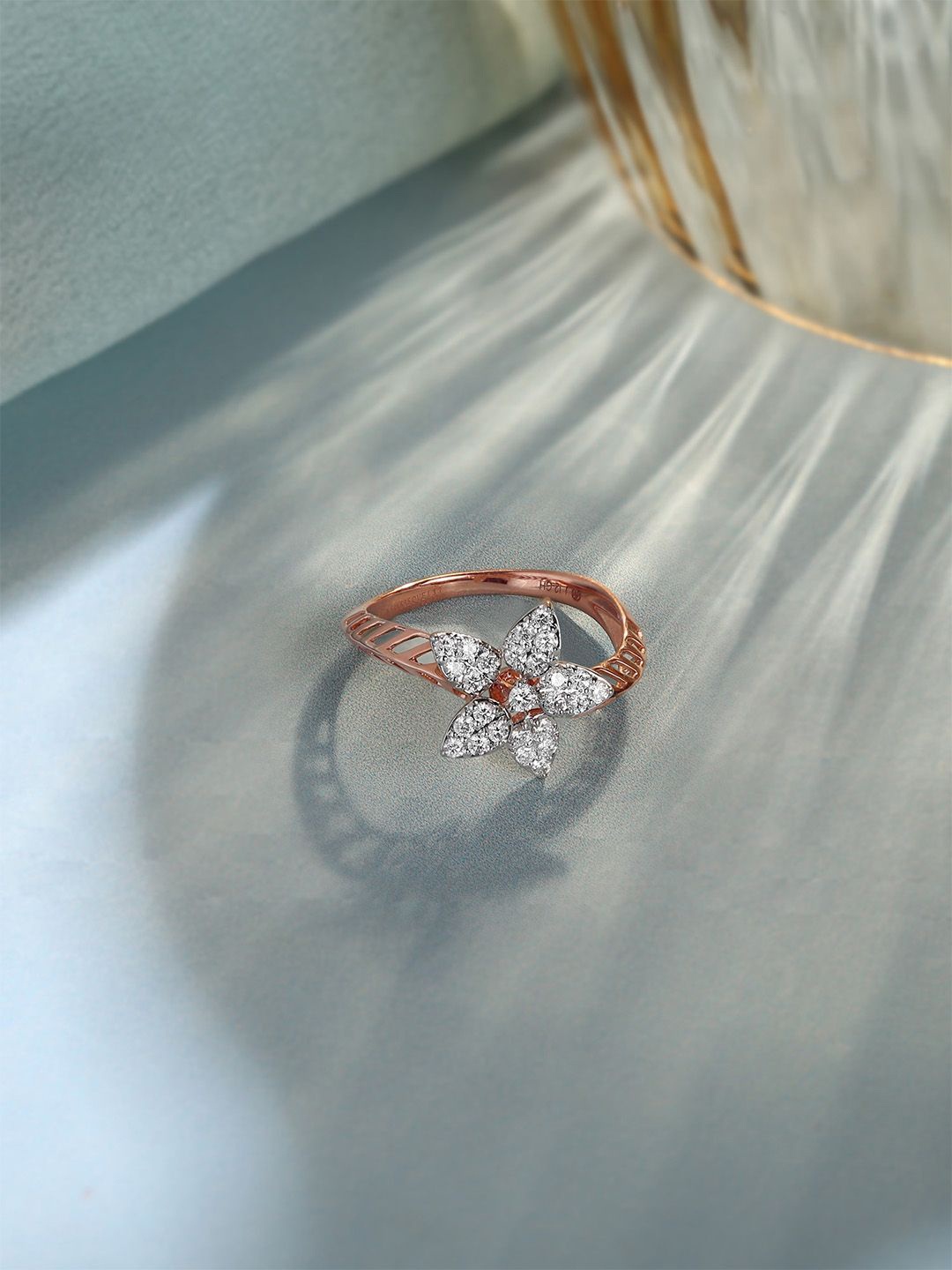 Mia by Tanishq Women 14kt BIS Hallmark Sparkling Petals Gold & Diamond Finger Ring-2gm, Rose
Mia by Tanishq Women 14kt BIS Hallmark Sparkling Petals Gold & Diamond Finger Ring-2gm, Rose