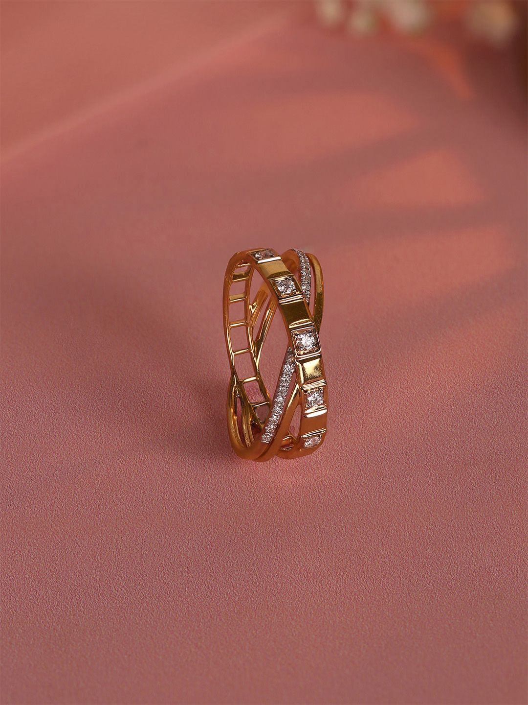 Mia by Tanishq Women 14kt BIS Hallmark Crisscross Glow Gold & Diamond Finger Ring-1.91gm
Mia by Tanishq Women 14kt BIS Hallmark Crisscross Glow Gold & Diamond Finger Ring-1.91gm