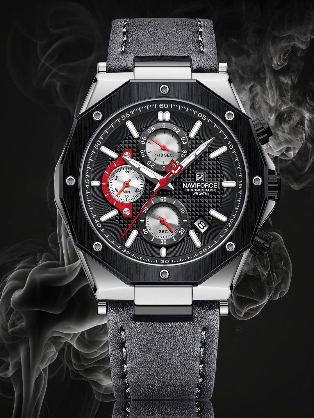 Naviforce Men Skeleton Dial & Leather Straps Analogue Chronograph Watch NF8028_S B GY, Grey
Naviforce Men Skeleton Dial & Leather Straps Analogue Chronograph Watch NF8028_S B GY, Grey