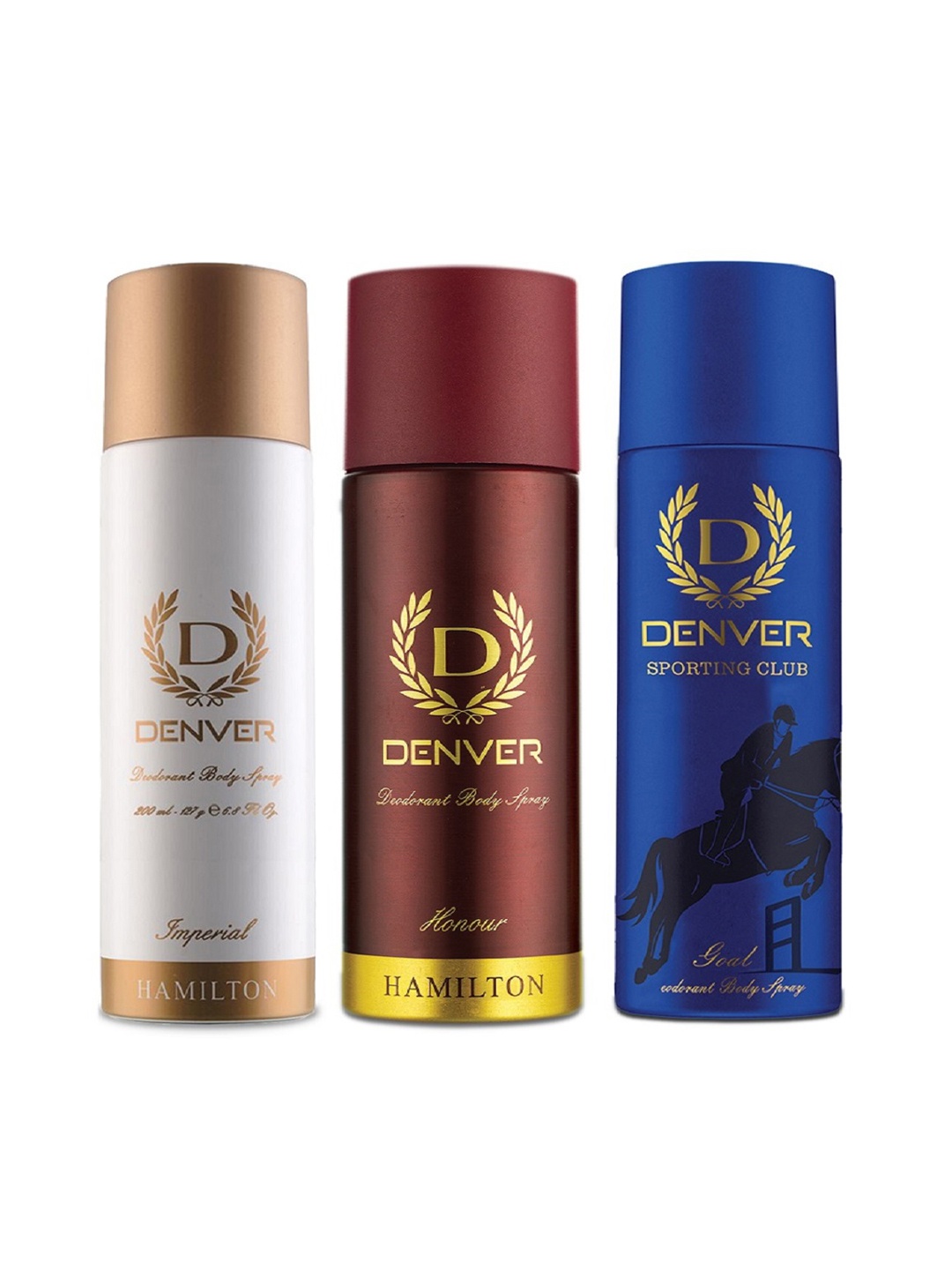 Denver Men Set of 3 Deodorant Body Sprays - Imperial + Honour + Goal - 200ml Each, Blue
Denver Men Set of 3 Deodorant Body Sprays - Imperial + Honour + Goal - 200ml Each, Blue