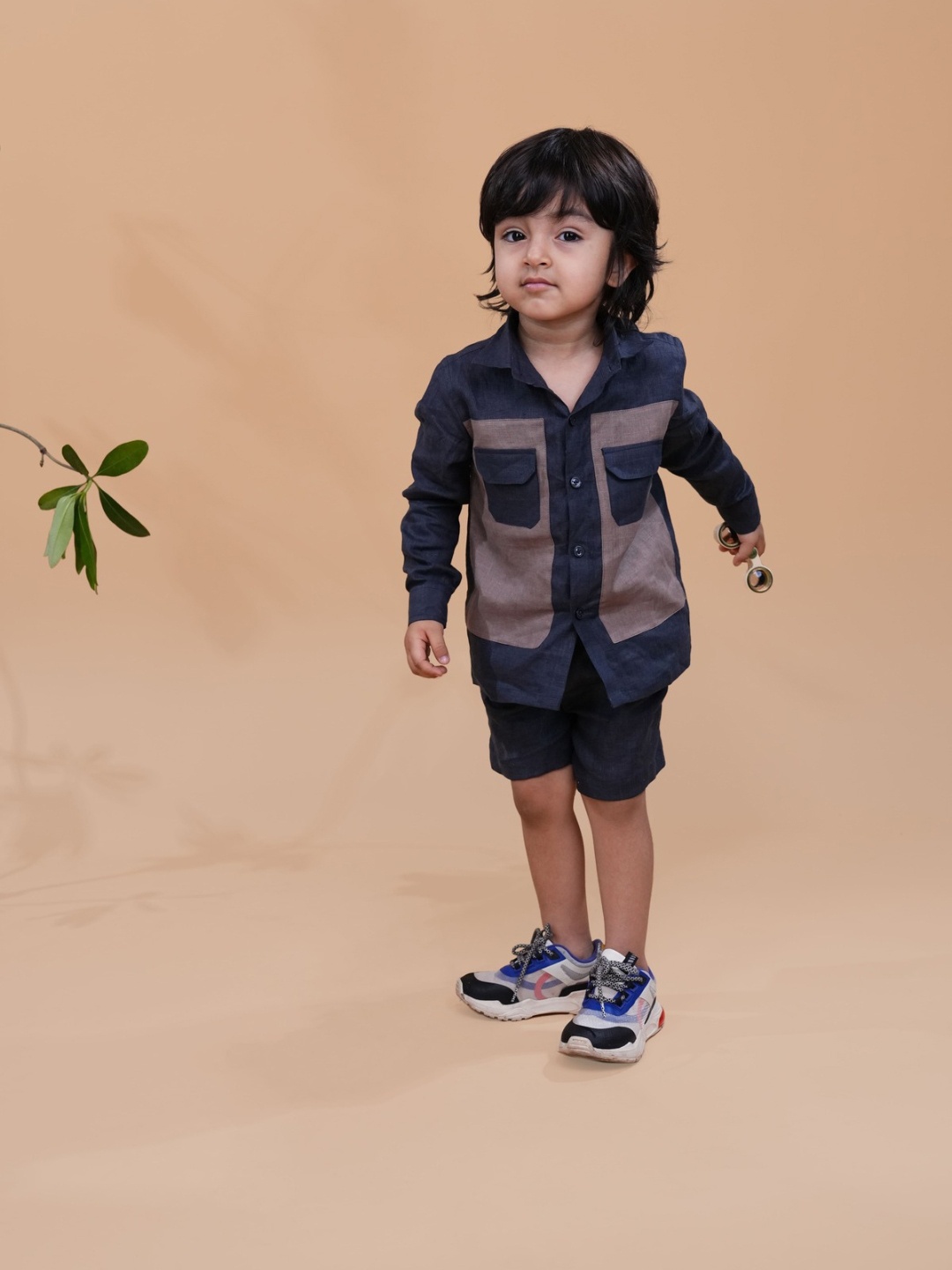 Funny Bones Clothings Boys Colourblocked Shirt Collar Long Sleeves Linen Shirt & Shorts, Grey
Funny Bones Clothings Boys Colourblocked Shirt Collar Long Sleeves Linen Shirt & Shorts, Grey