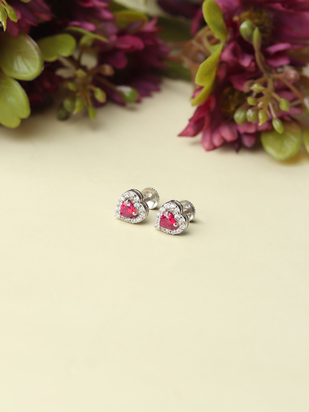 AKSHAT SAPPHIRE 925 Sterling Silver Rhodium-Plated CZ Studded Heart Shaped Studs Earrings
AKSHAT SAPPHIRE 925 Sterling Silver Rhodium-Plated CZ Studded Heart Shaped Studs Earrings