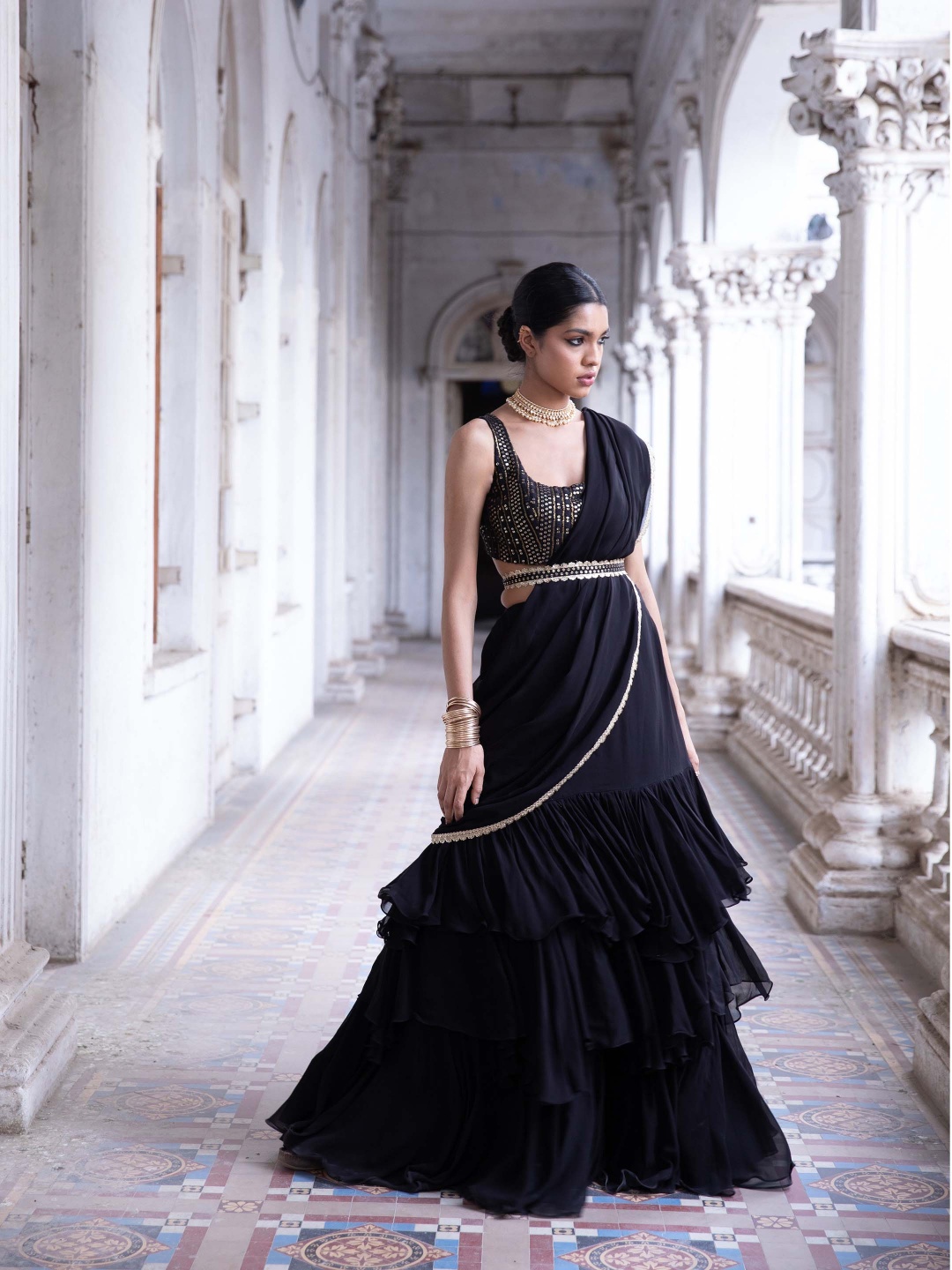Renee Label Embroidered Sequinned Ready to Wear Lehenga & Blouse With Dupatta, Black
Renee Label Embroidered Sequinned Ready to Wear Lehenga & Blouse With Dupatta, Black