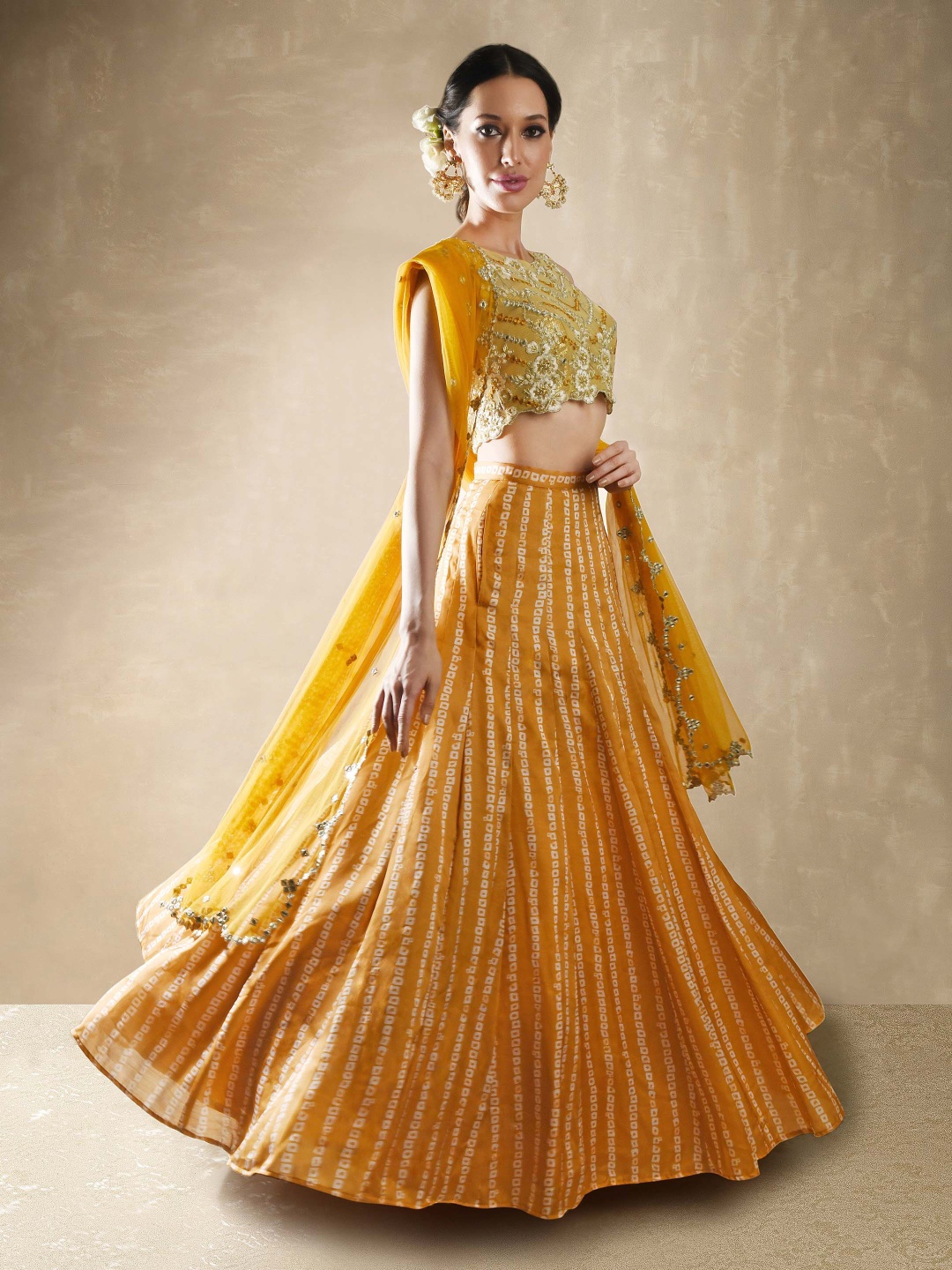 Renee Label Embroidered Beads and Stones Ready to Wear Lehenga & Blouse With Dupatta, Yellow
Renee Label Embroidered Beads and Stones Ready to Wear Lehenga & Blouse With Dupatta, Yellow