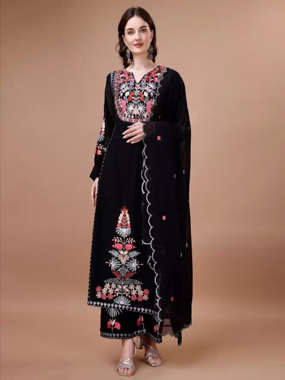BAESD Women Ethnic Motifs Embroidered Regular Kurta with Trousers & With Dupatta, Black
BAESD Women Ethnic Motifs Embroidered Regular Kurta with Trousers & With Dupatta, Black