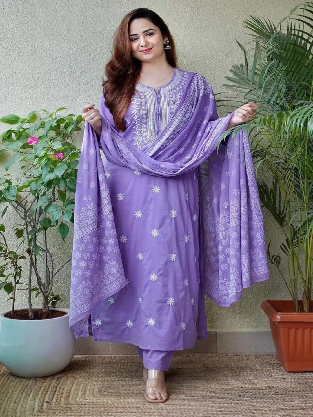 Royal Export Women Floral Embroidered Regular Kurta with Trousers & With Dupatta, Lavender
Royal Export Women Floral Embroidered Regular Kurta with Trousers & With Dupatta, Lavender