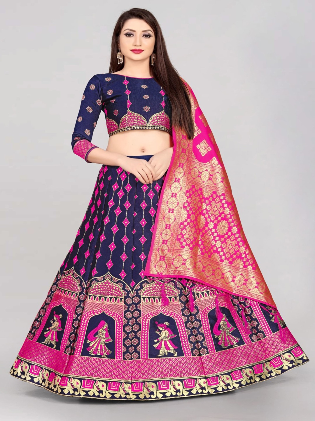 LeeliPeeri Designer Foil Print Semi-Stitched Lehenga & Unstitched Blouse With Dupatta, Blue
LeeliPeeri Designer Foil Print Semi-Stitched Lehenga & Unstitched Blouse With Dupatta, Blue