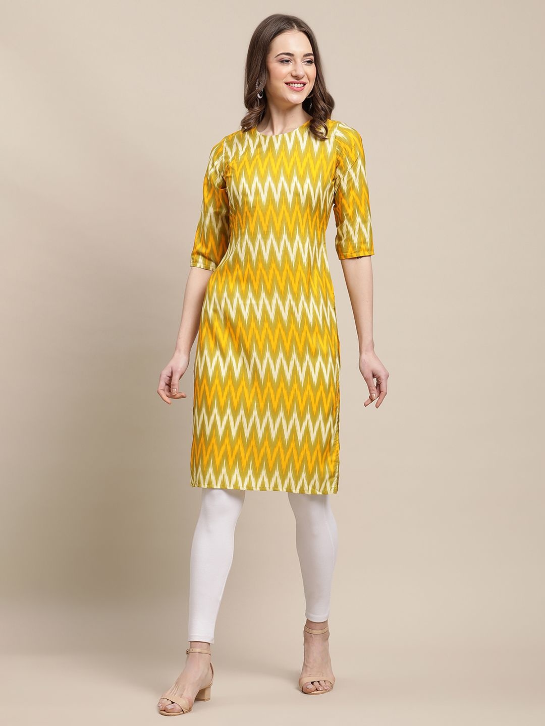 7Threads Selection 0f 4 Ethnic Motifs Printed Round Neck Straight Crepe Kurta, Yellow
7Threads Selection 0f 4 Ethnic Motifs Printed Round Neck Straight Crepe Kurta, Yellow