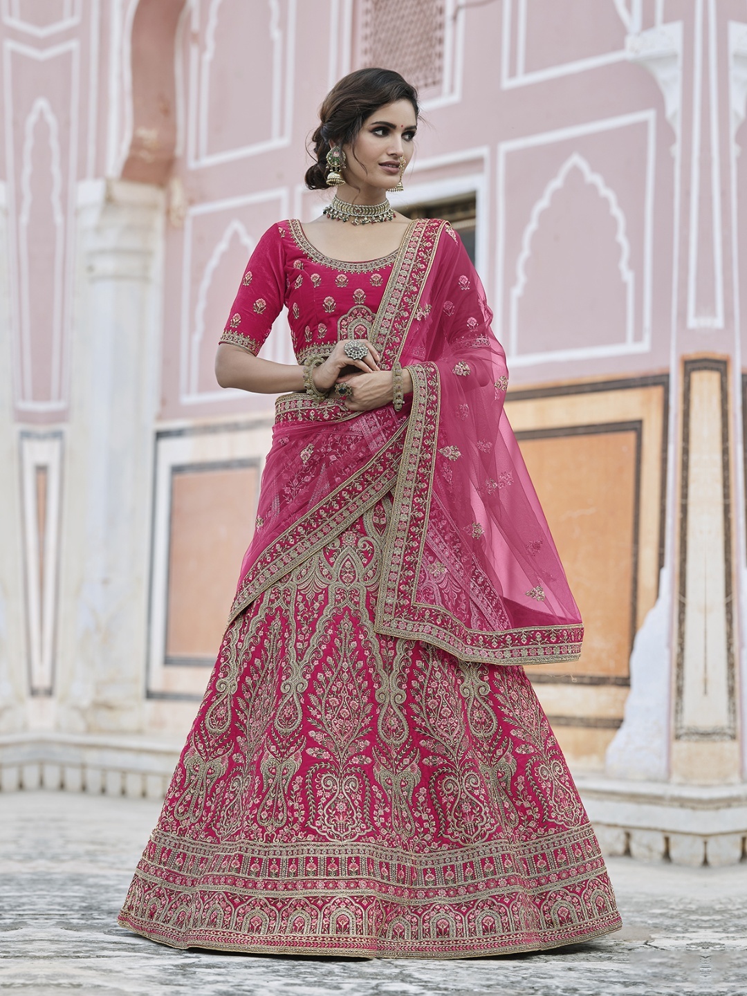 Fusionic Embroidered Velvet Semi-Stitched Lehenga & Unstitched Blouse With Dupatta, Pink
Fusionic Embroidered Velvet Semi-Stitched Lehenga & Unstitched Blouse With Dupatta, Pink