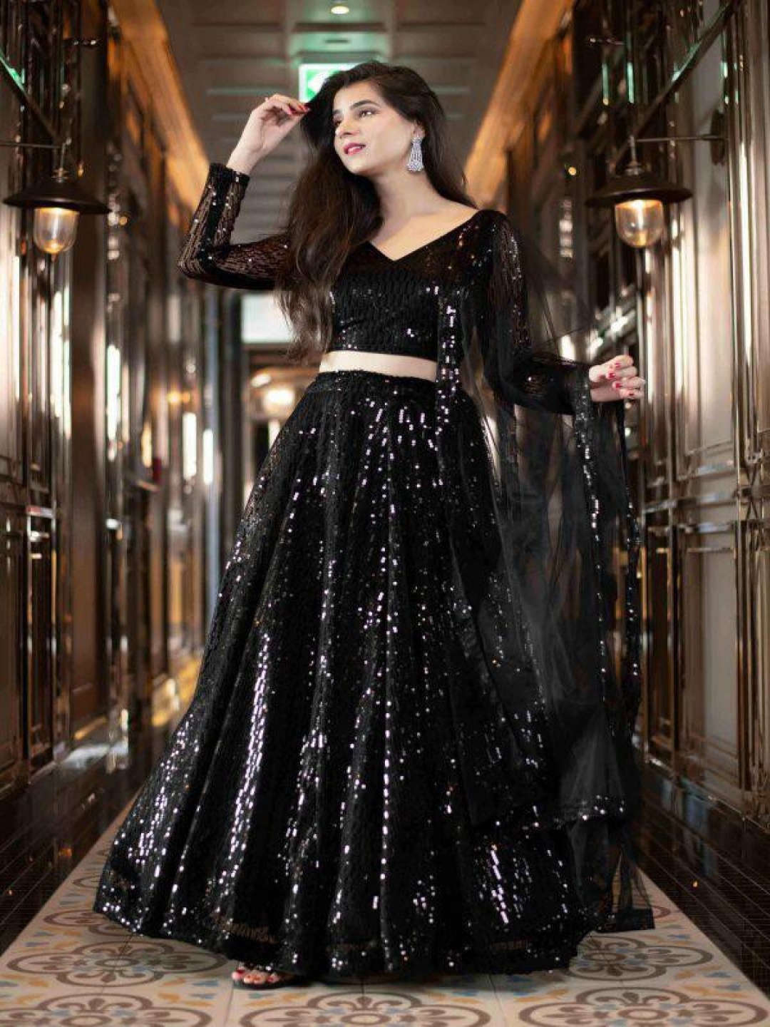 Kedar Fab Embroidered Sequinned Semi-Stitched Lehenga & Unstitched Blouse With Dupatta, Black
Kedar Fab Embroidered Sequinned Semi-Stitched Lehenga & Unstitched Blouse With Dupatta, Black