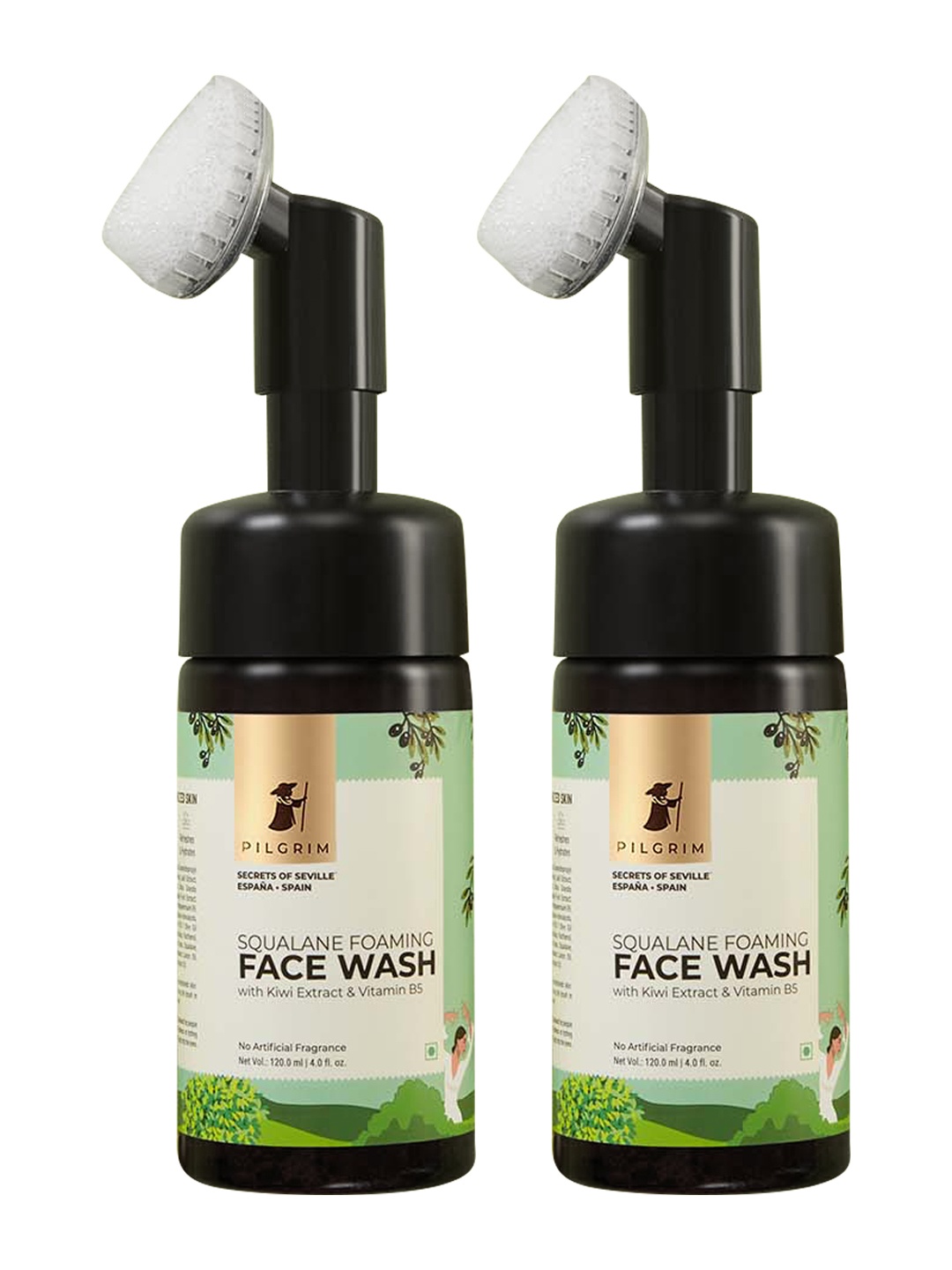 Pilgrim Set of 2 Squalane Foaming Face Wash with Kiwi Extract & Vitamin B5 - 120 ml Each, Green
Pilgrim Set of 2 Squalane Foaming Face Wash with Kiwi Extract & Vitamin B5 - 120 ml Each, Green