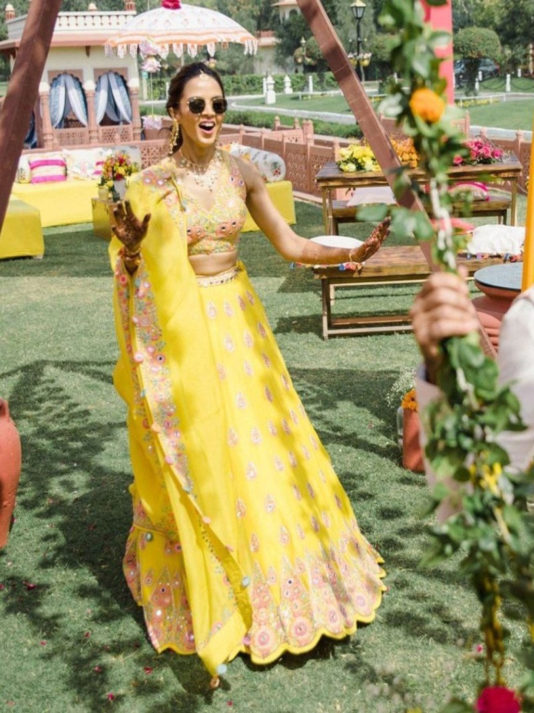 Rujave Embroidered V-Neck Thread Work Semi-Stitched Lehenga Set Blouse With Dupatta, Yellow
Rujave Embroidered V-Neck Thread Work Semi-Stitched Lehenga Set Blouse With Dupatta, Yellow