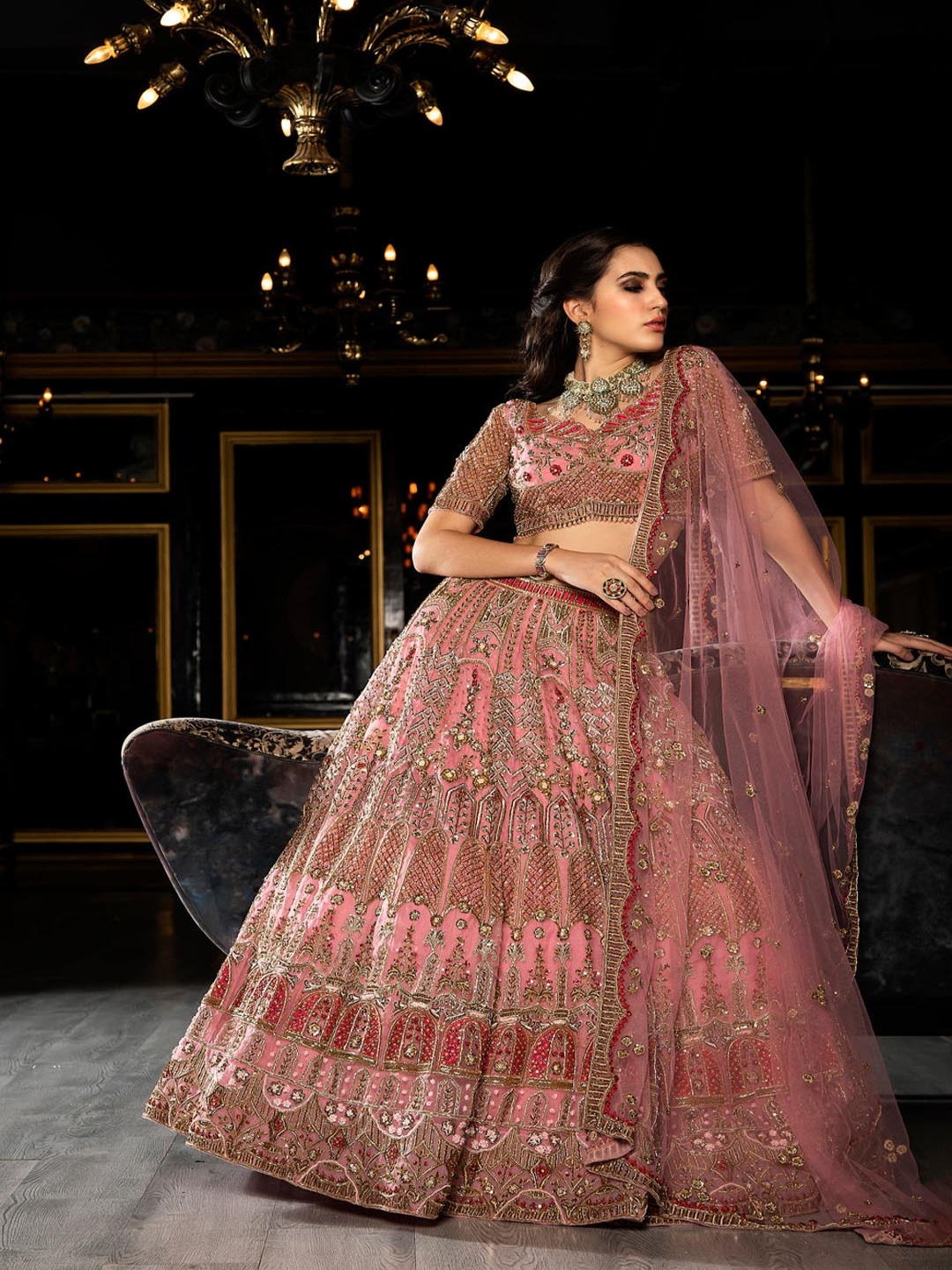 KIASA By Ronak & Shruti GISELLE Embellished Beads & Stones Ready to Wear Lehenga Choli, Pink
KIASA By Ronak & Shruti GISELLE Embellished Beads & Stones Ready to Wear Lehenga Choli, Pink