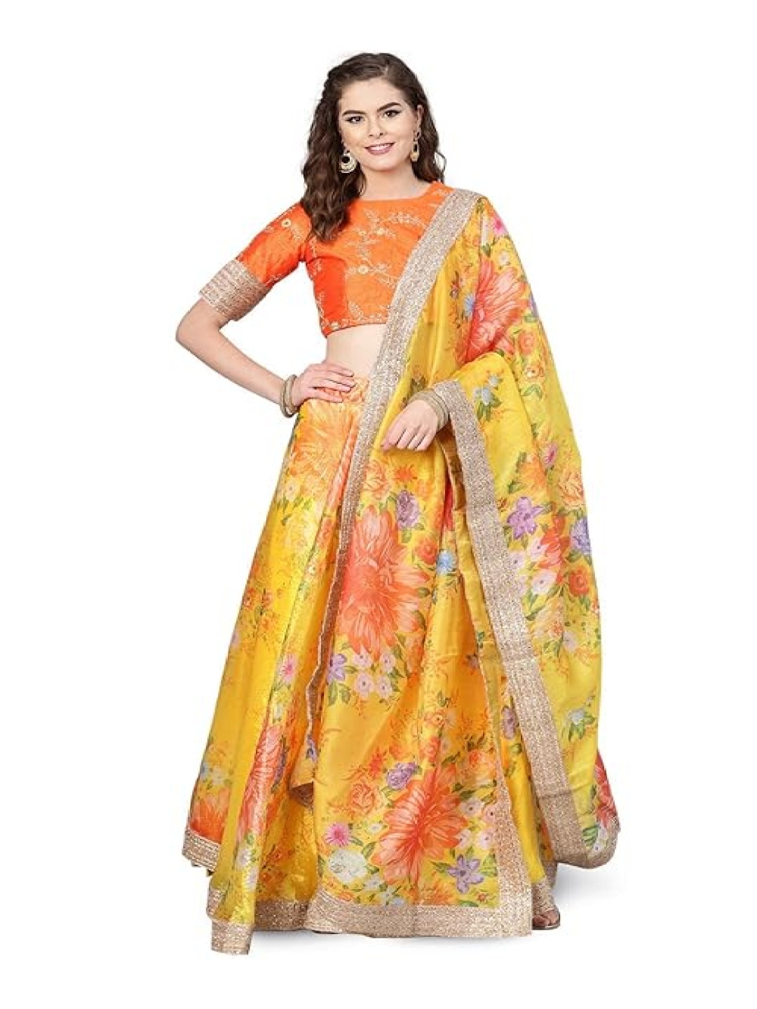 FABPIXEL Printed Zari Semi-Stitched Lehenga & Unstitched Blouse With Dupatta, Yellow
FABPIXEL Printed Zari Semi-Stitched Lehenga & Unstitched Blouse With Dupatta, Yellow
