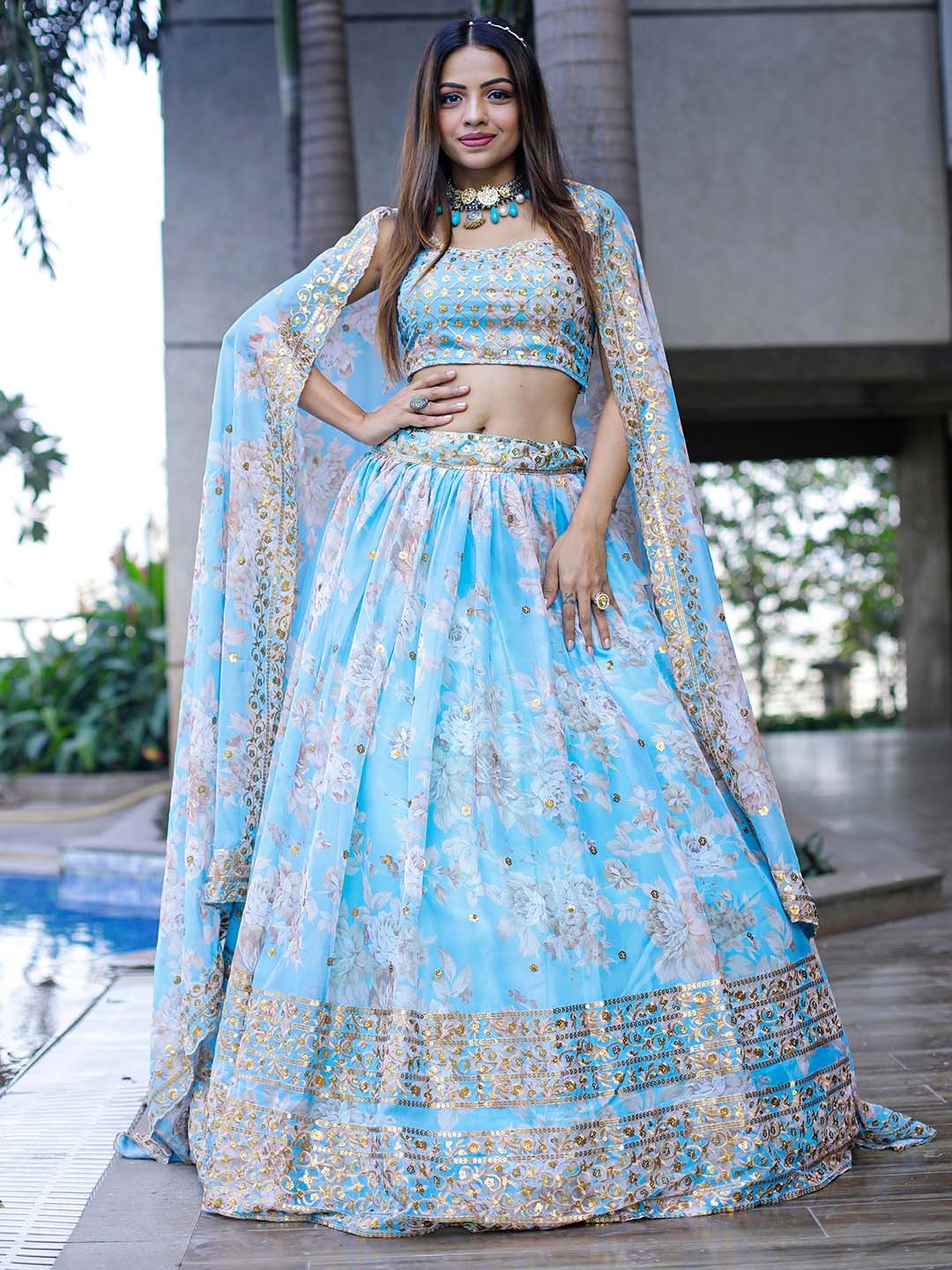 FABPIXEL Embroidered Sequinned Shibori Semi-Stitched Lehenga & Unstitched Blouse & Dupatta, Blue
FABPIXEL Embroidered Sequinned Shibori Semi-Stitched Lehenga & Unstitched Blouse & Dupatta, Blue