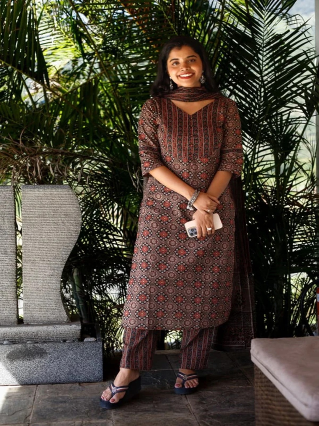 Anni Designer Women Ethnic Motifs Printed Regular Kurta with Trousers & With Dupatta, Brown
Anni Designer Women Ethnic Motifs Printed Regular Kurta with Trousers & With Dupatta, Brown